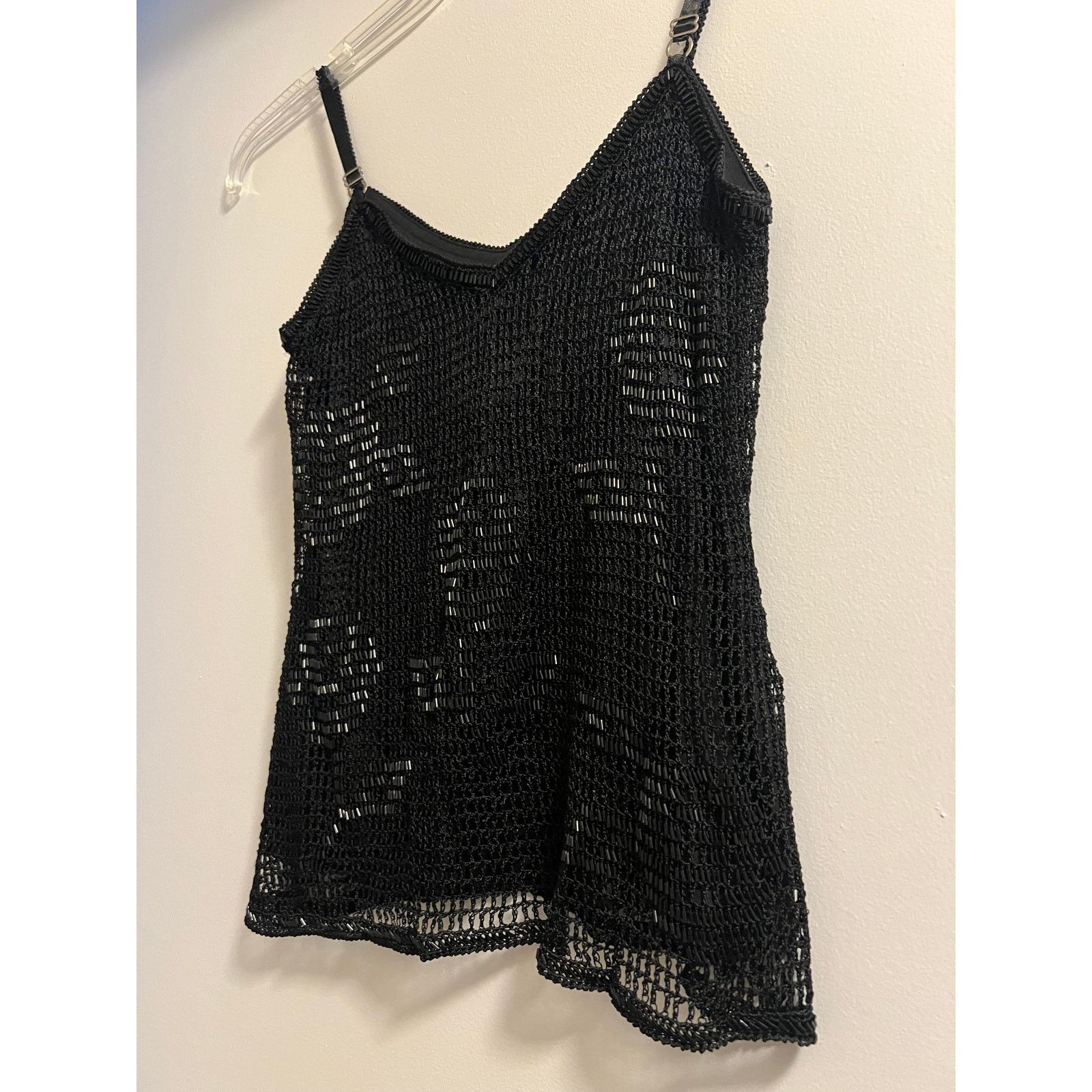 The Unbranded Brand Sue Wong Black Lace Beaded Cami Tank Sz S Size S / US 4 / IT 40 - 5 Thumbnail