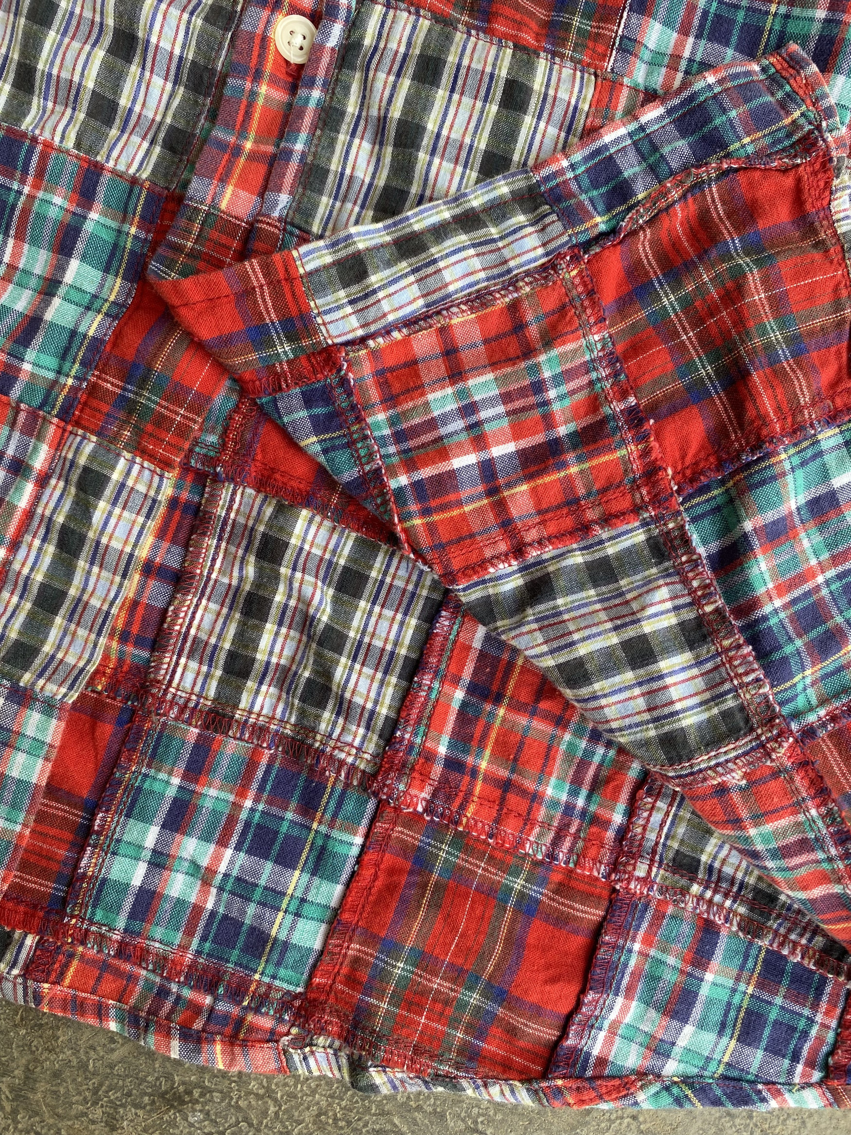 Japanese Brand × Vintage Double Needle patchwork button shirt Size US M / EU 48-50 / 2 - 4 Thumbnail