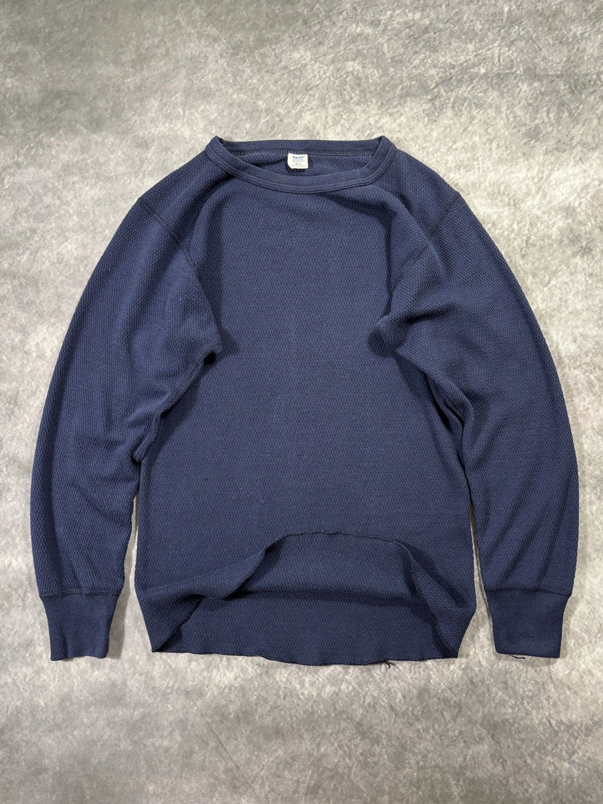 Vintage 1970s Thermal Longsleeve Vintage Hanes Made in USA Raschel Size US S / EU 44-46 / 1 - 2 Thumbnail