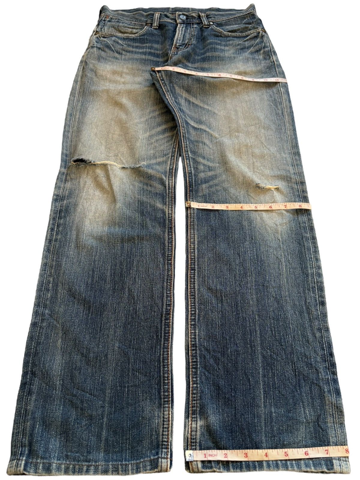 Wrangler Vintage Wrangler Mud Wash Distressed Ripped Loose Jeans Size US 30 / EU 46 - 14 Thumbnail