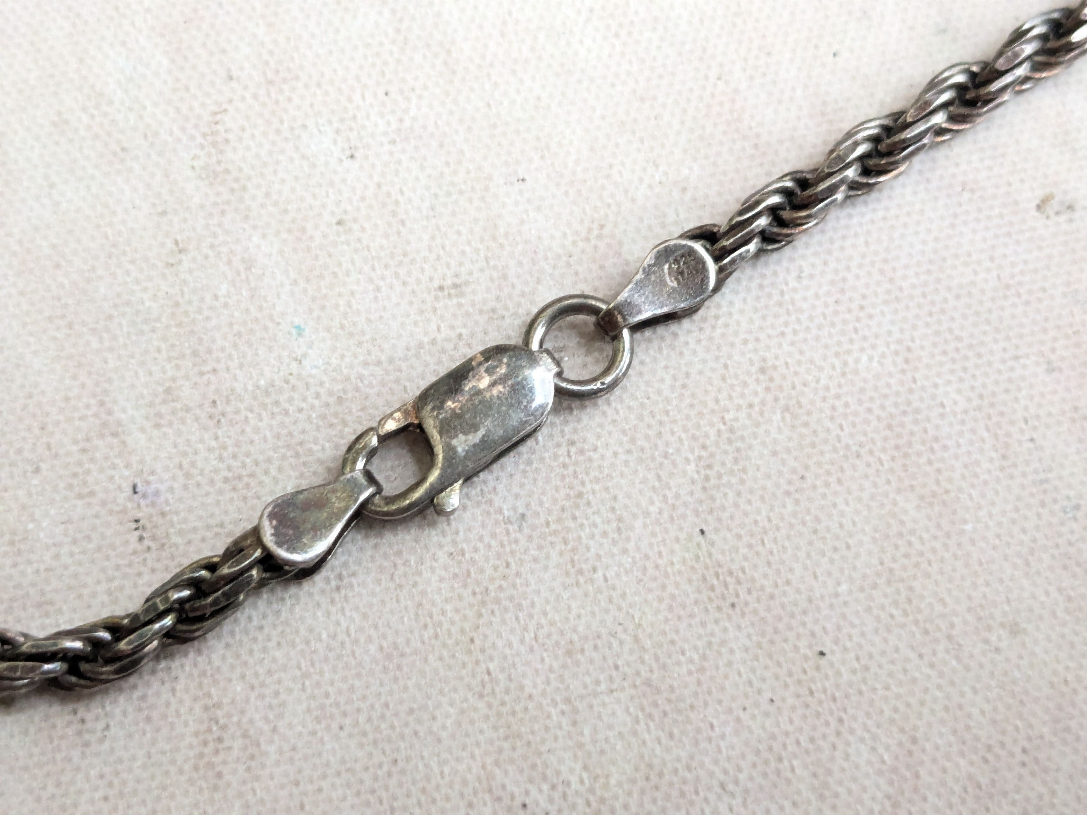 Jewelry Vintage Sterling Silver Rope Necklace Twist 20" Italy Size ONE SIZE - 8 Thumbnail