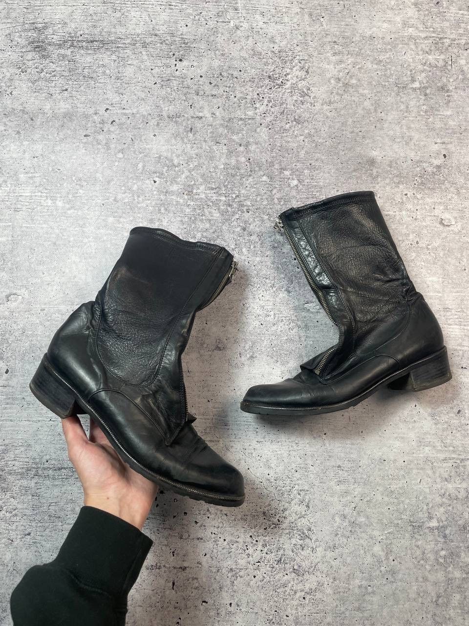 Bally Vintage 00s Bally Front Zip Guidi AS98 Style Ankle Boots Y2K Size US 10 / IT 40 - 1 Thumbnail