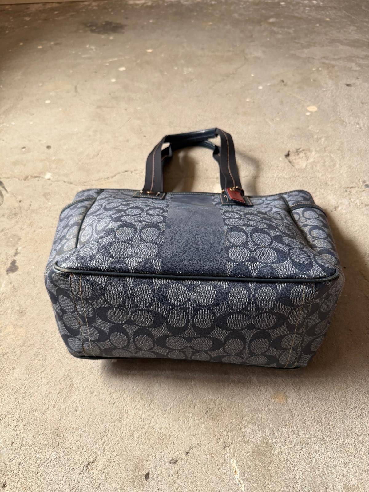 Coach Coach Signature Heritage Stripe Tote Bag Blue Size ONE SIZE - 3 Thumbnail
