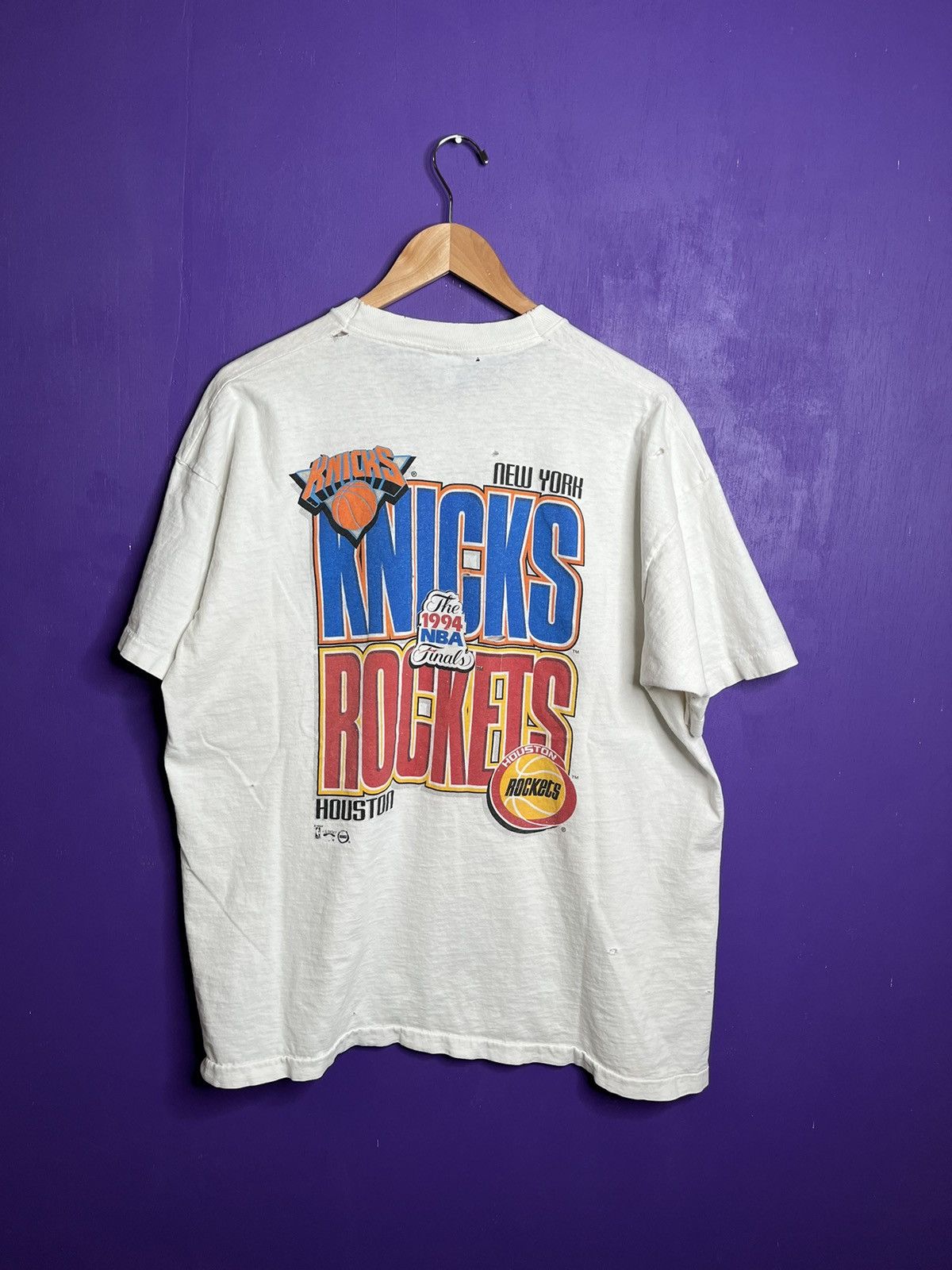 NBA × Salem Sportswear × Vintage Vintage 1994 NBA finals Rockets vs Knicks Player t-shirt Size US XL / EU 56 / 4 - 2 Thumbnail