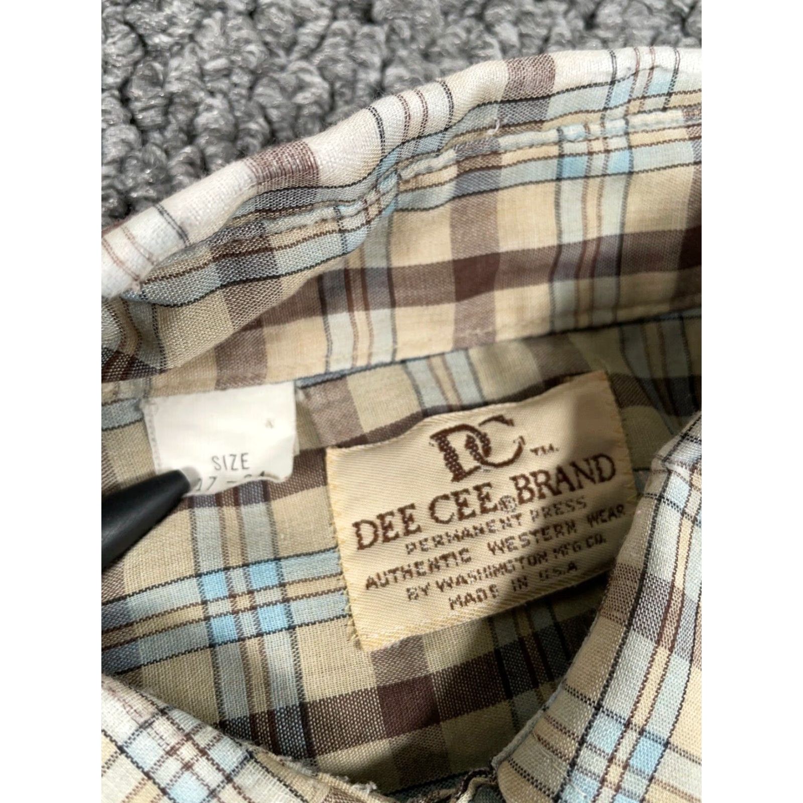 Thrasher VINTAGE Dee Cee Western Shirt Adult XL Brown Plaid Sawtooth Pockets 90s Mens Size US XL / EU 56 / 4 - 3 Thumbnail