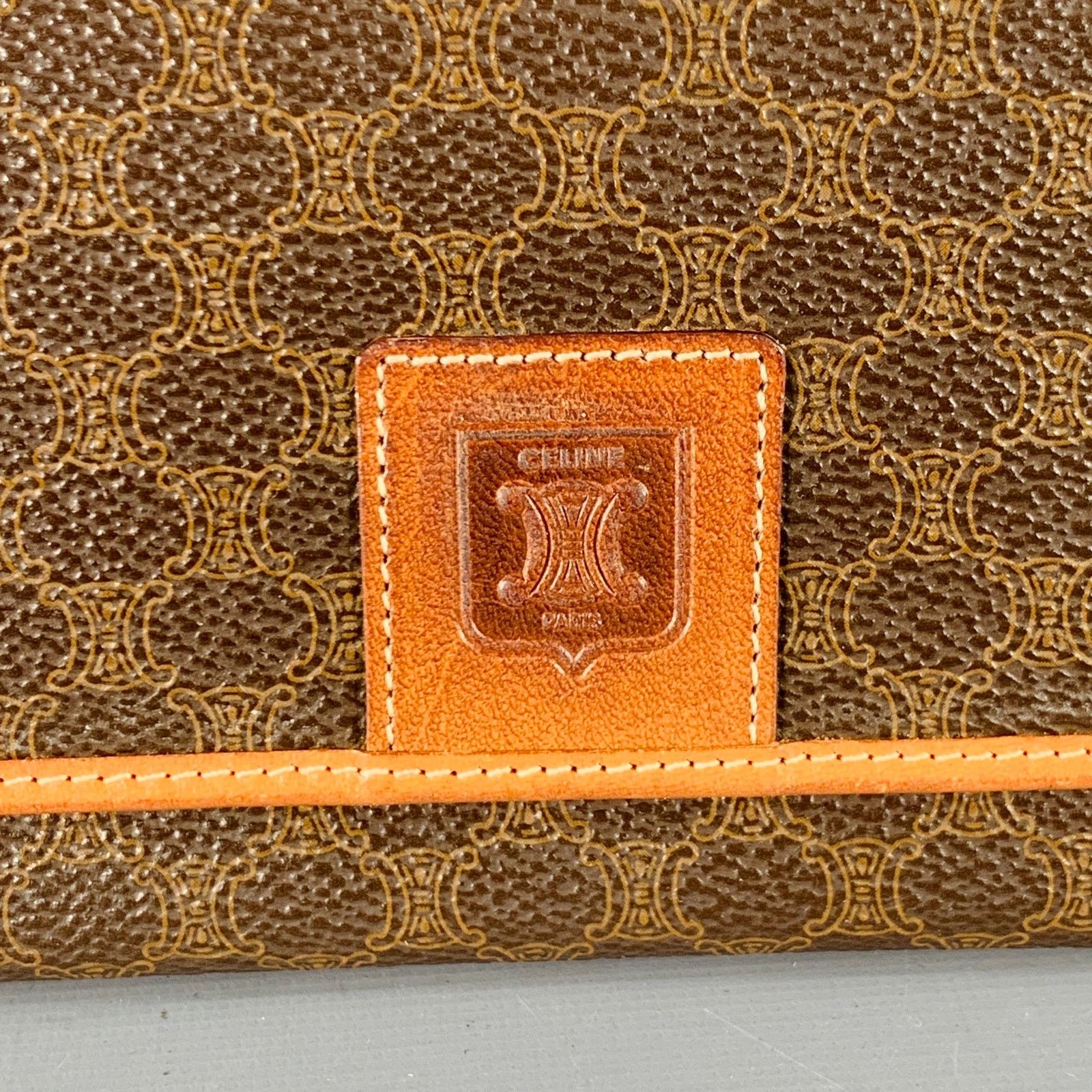 Celine CELINE Brown Tan Logo Coated Canvas Checkbook Wallet Size ONE SIZE - 2 Thumbnail