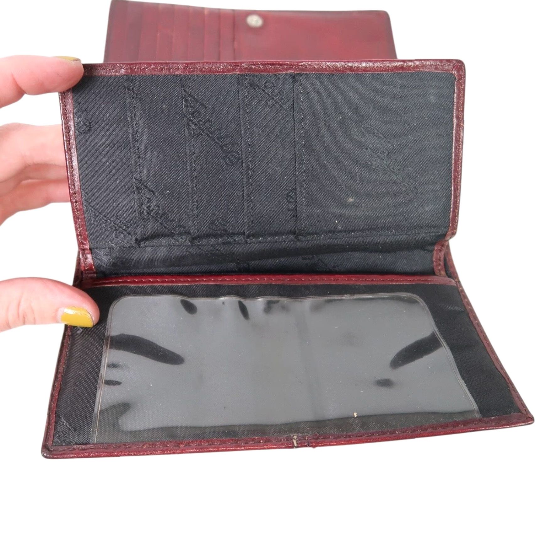 Fossil FOSSIL Leather Clutch Fold Wallet Brown Red-Brown Envelope Wallet Women Size ONE SIZE - 5 Thumbnail