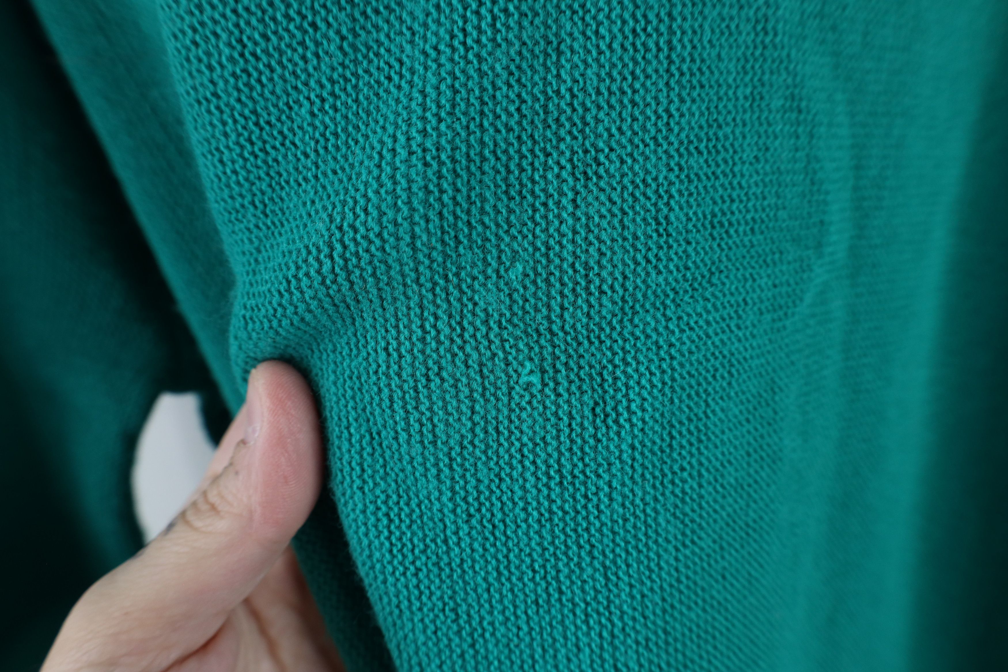 Izod × Vintage Vintage 90s Izod Out Knit Button Cardigan Sweater Teal USA Size US XL / EU 56 / 4 - 6 Thumbnail