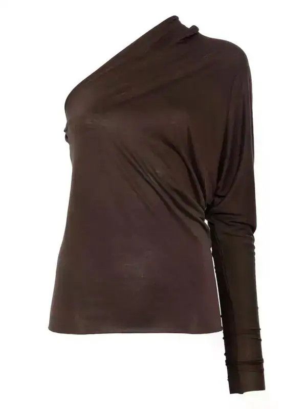 Rick Owens o1mle0426 One Sleeve Top in Brown Size M / US 6-8 / IT 42-44 - 1 Thumbnail