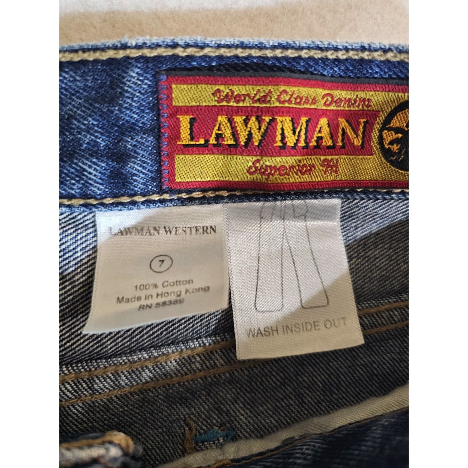 Vintage VINTAGE Lawman World Class Denim Western Flare Jeans Womens Sz 7 Inseam 30" Medium Wash Size 28" / US 6 / IT 42 - 6 Thumbnail