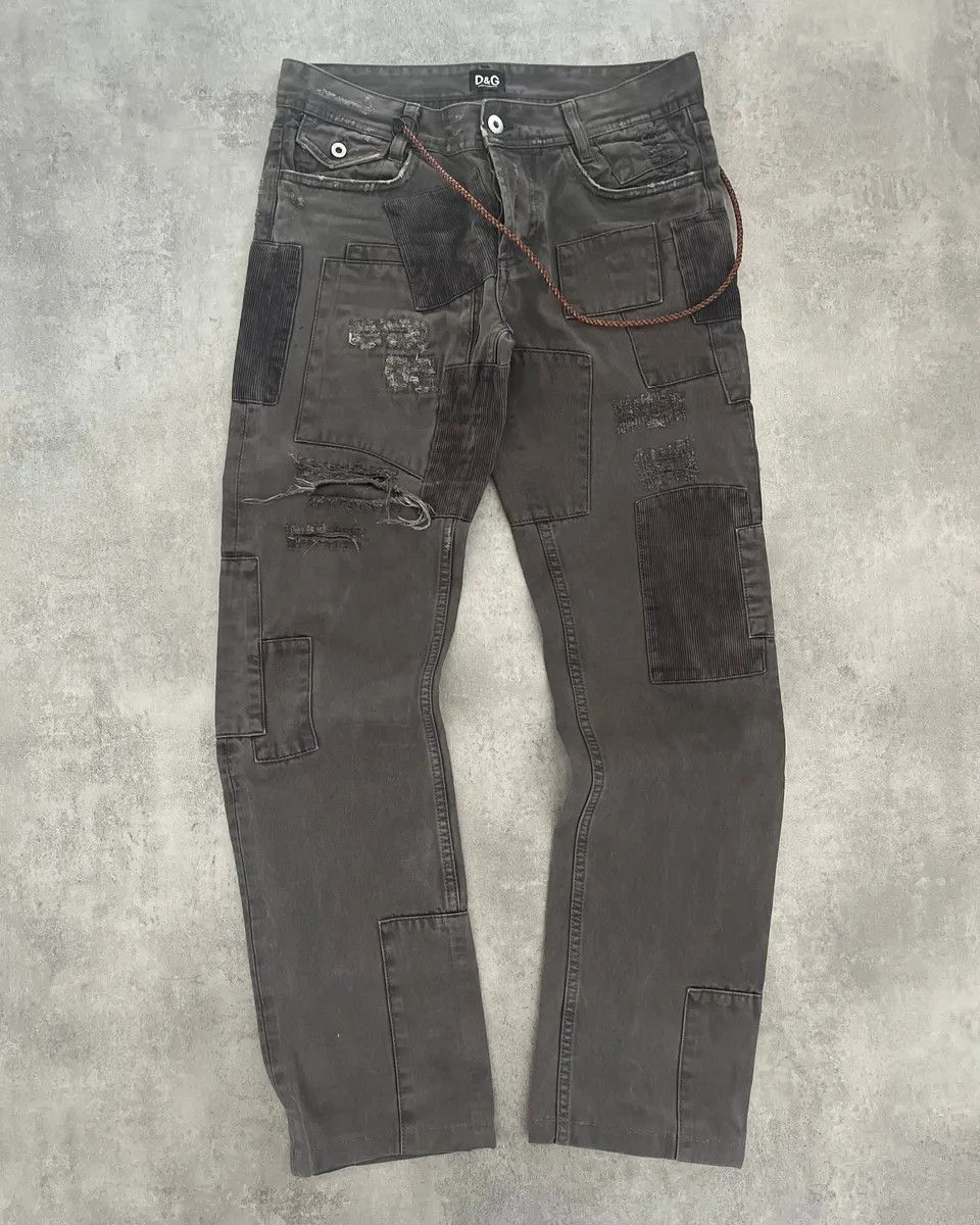 Dolce & Gabbana AW2011 Dolce & Gabbana Grey Patchwork Pants Size US 30 / EU 46 - 1 Thumbnail