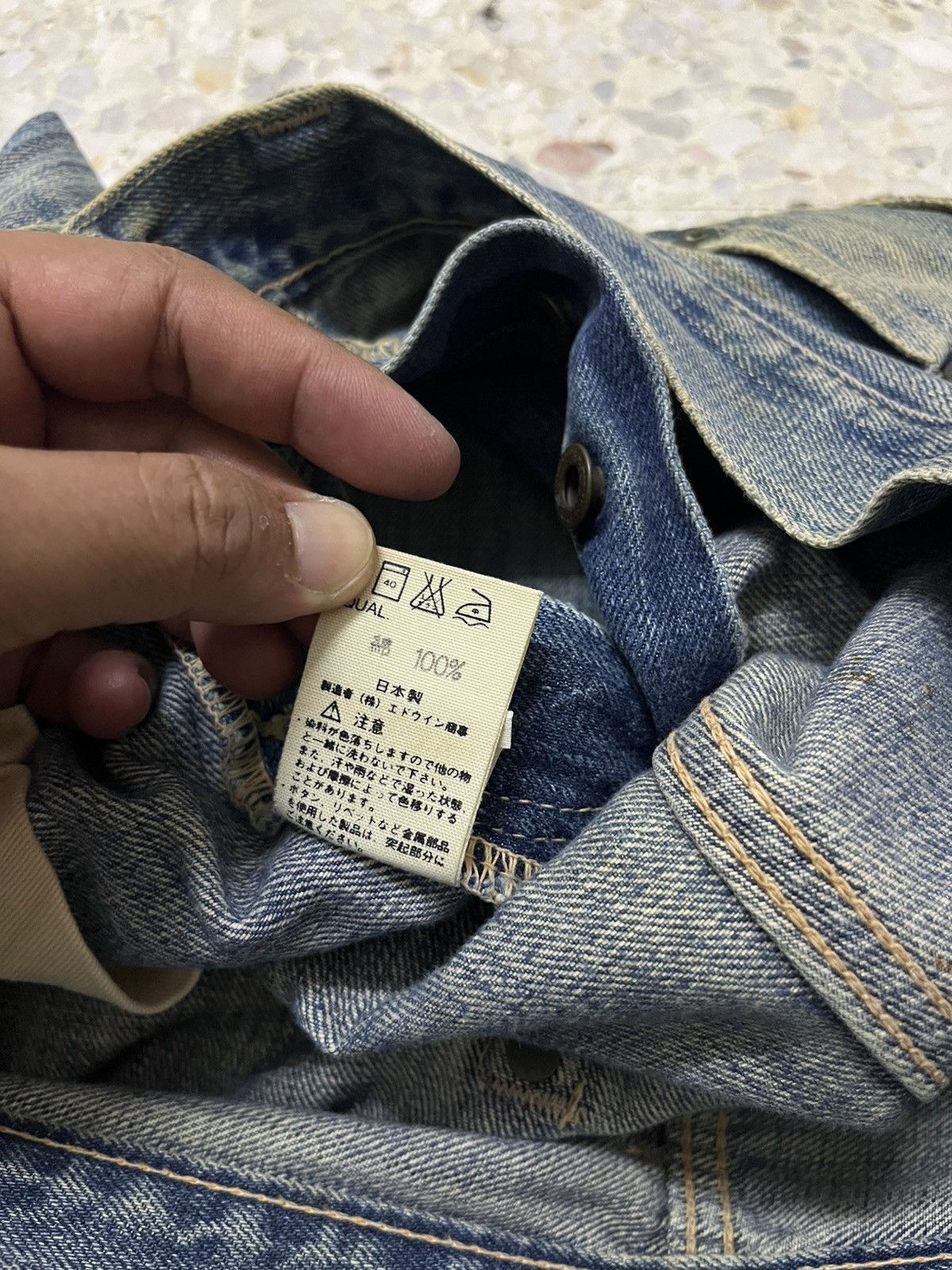 Edwin Vintage rare 80s EDWIN red selvedge rusty distressed Size US 31 - 10 Thumbnail