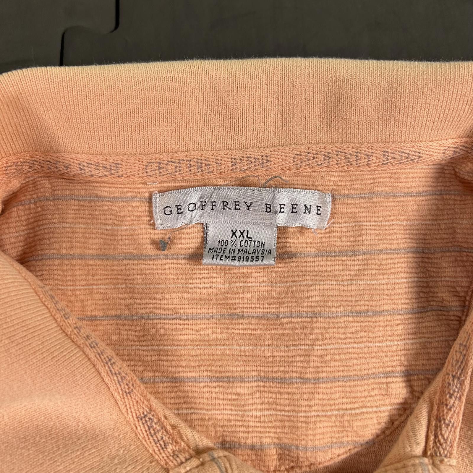 Other Men's Peach Striped Polo Shirt Geoffrey Beene XXL Size US XXL / EU 58 / 5 - 3 Thumbnail