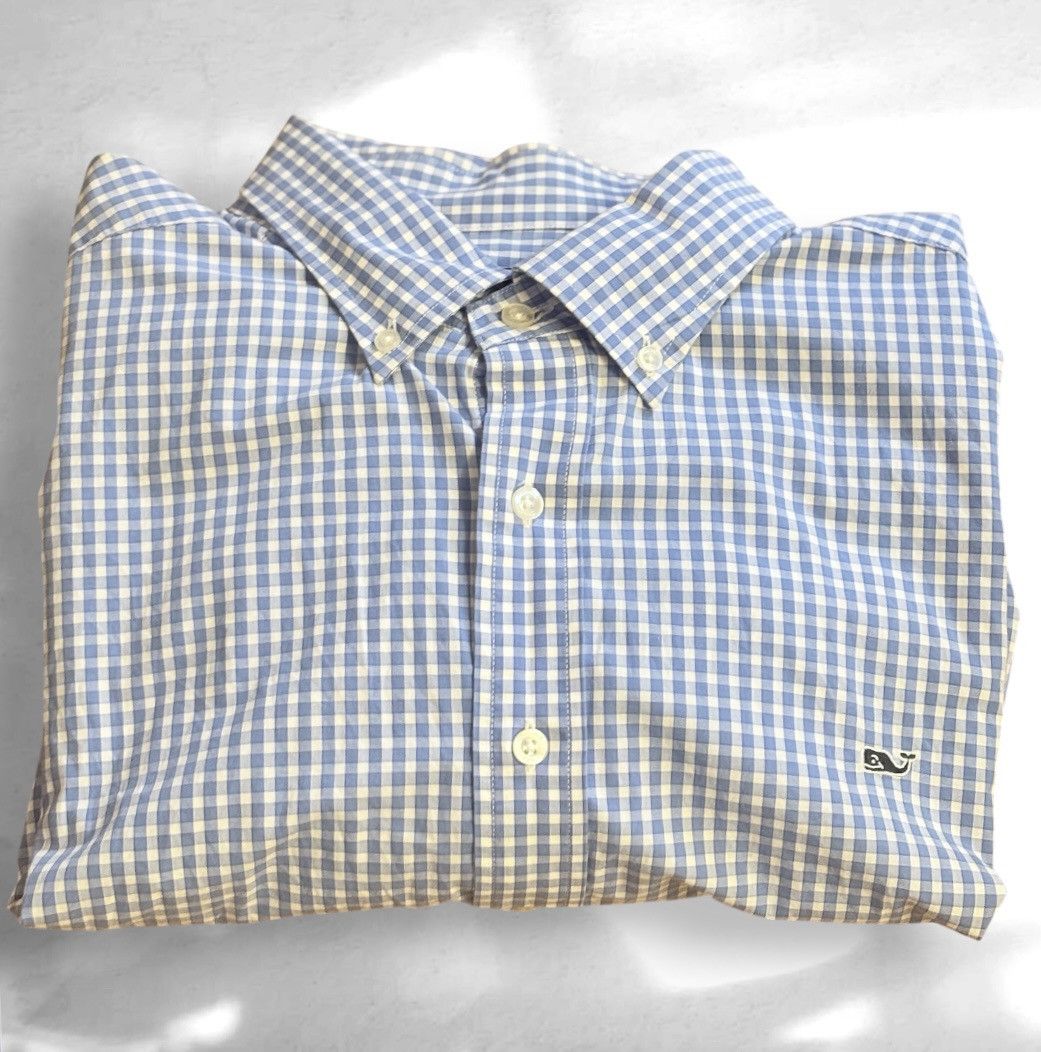 Vineyard Vines Vineyard Vines Blue Gingham Button-Down Whale Shirt Size US XXL / EU 58 / 5 - 8 Thumbnail