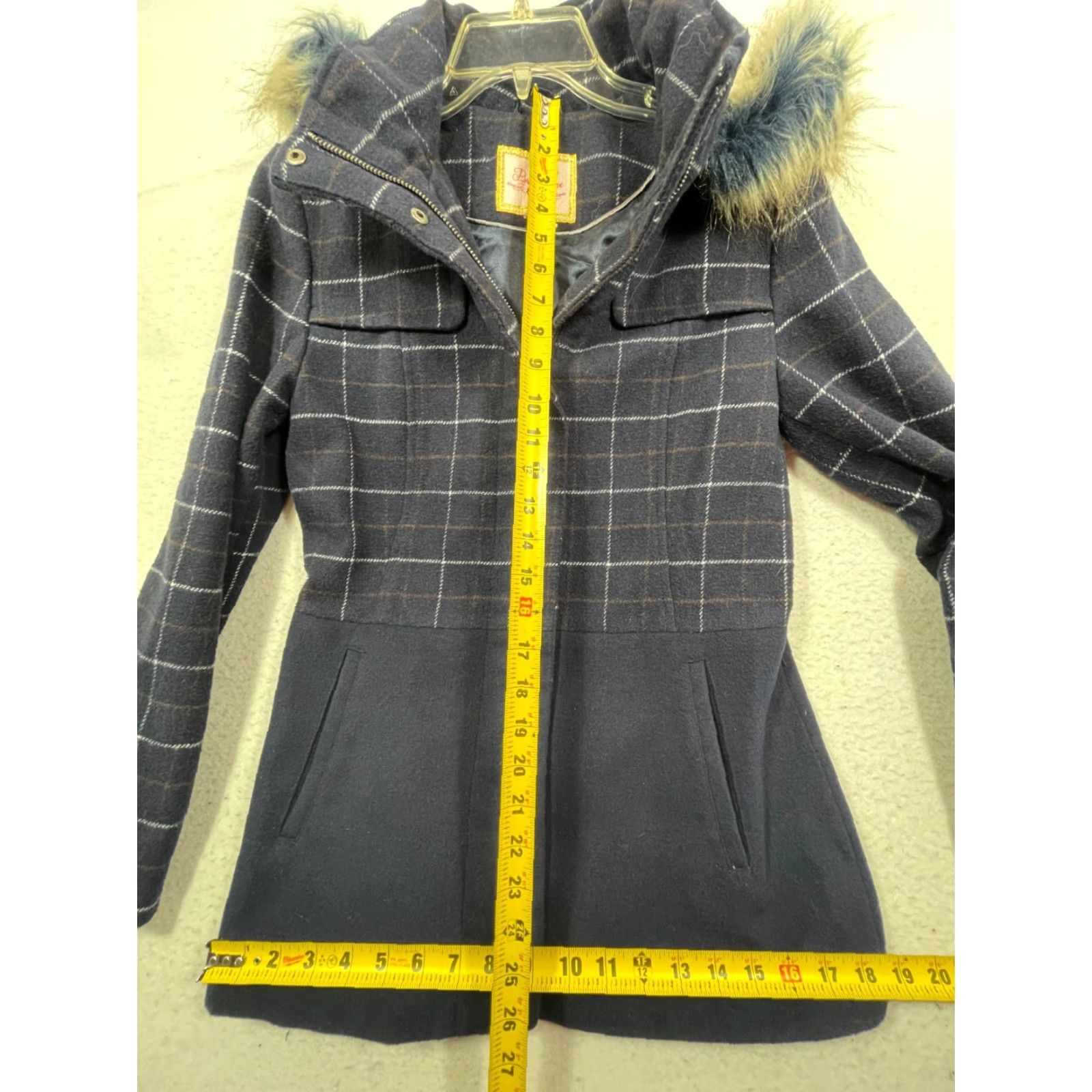 Vintage Pink Wool Blend Coat Womens Medium Hooded Faux Fur Lined Size M / US 6-8 / IT 42-44 - 7 Thumbnail