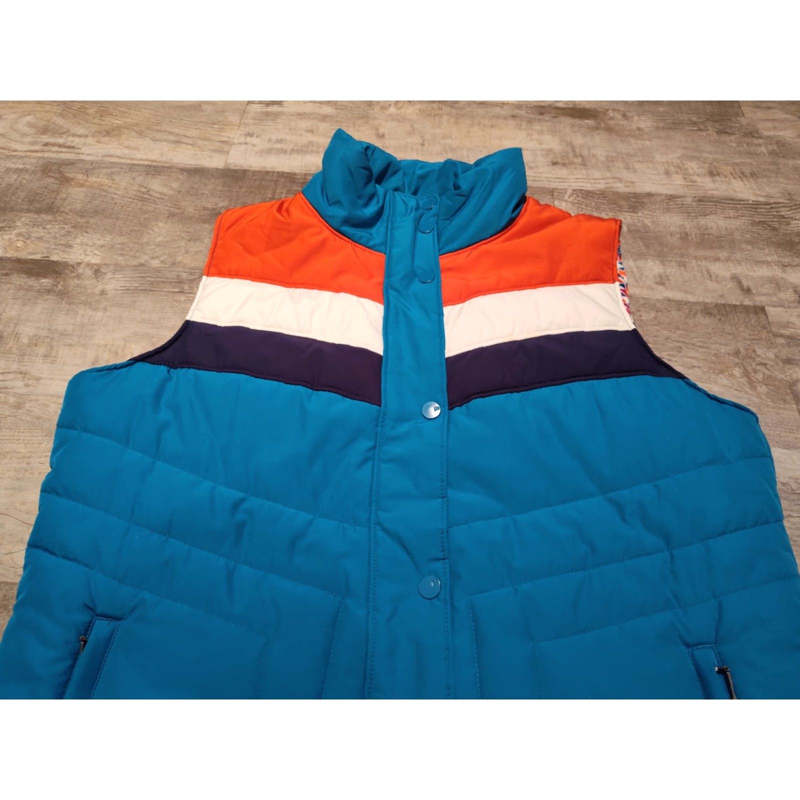 Merrell Merrell Vest Puffer Jacket Womens Large Colorful Opti-Warm Full Zip & Snap EUC Size L / US 10 / IT 46 - 5 Thumbnail