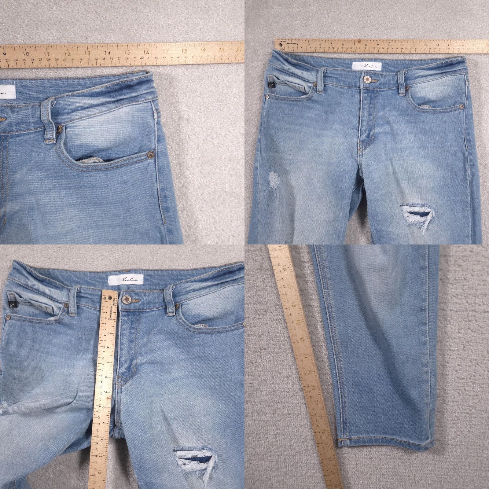 Vintage VINTAGE KanCan Jeans Womens Juniors 9/28 Light Wash Distressed Skinny Stretch Denim Size 30" / US 8 / IT 44 - 8 Thumbnail