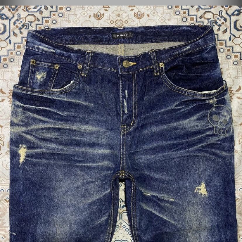 Japanese Brand 2000s y2k slinky distressed skullism jeans iswn lgb style Size US 36 / EU 52 - 3 Thumbnail