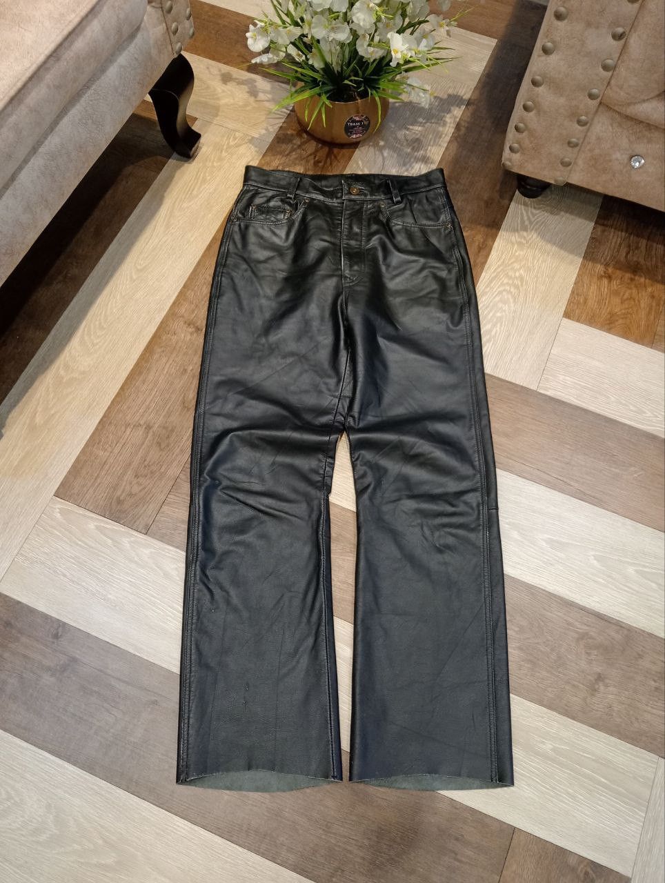 Leather JAPANESE BLACK LEATHER PANTS Size US 29 - 1 Thumbnail