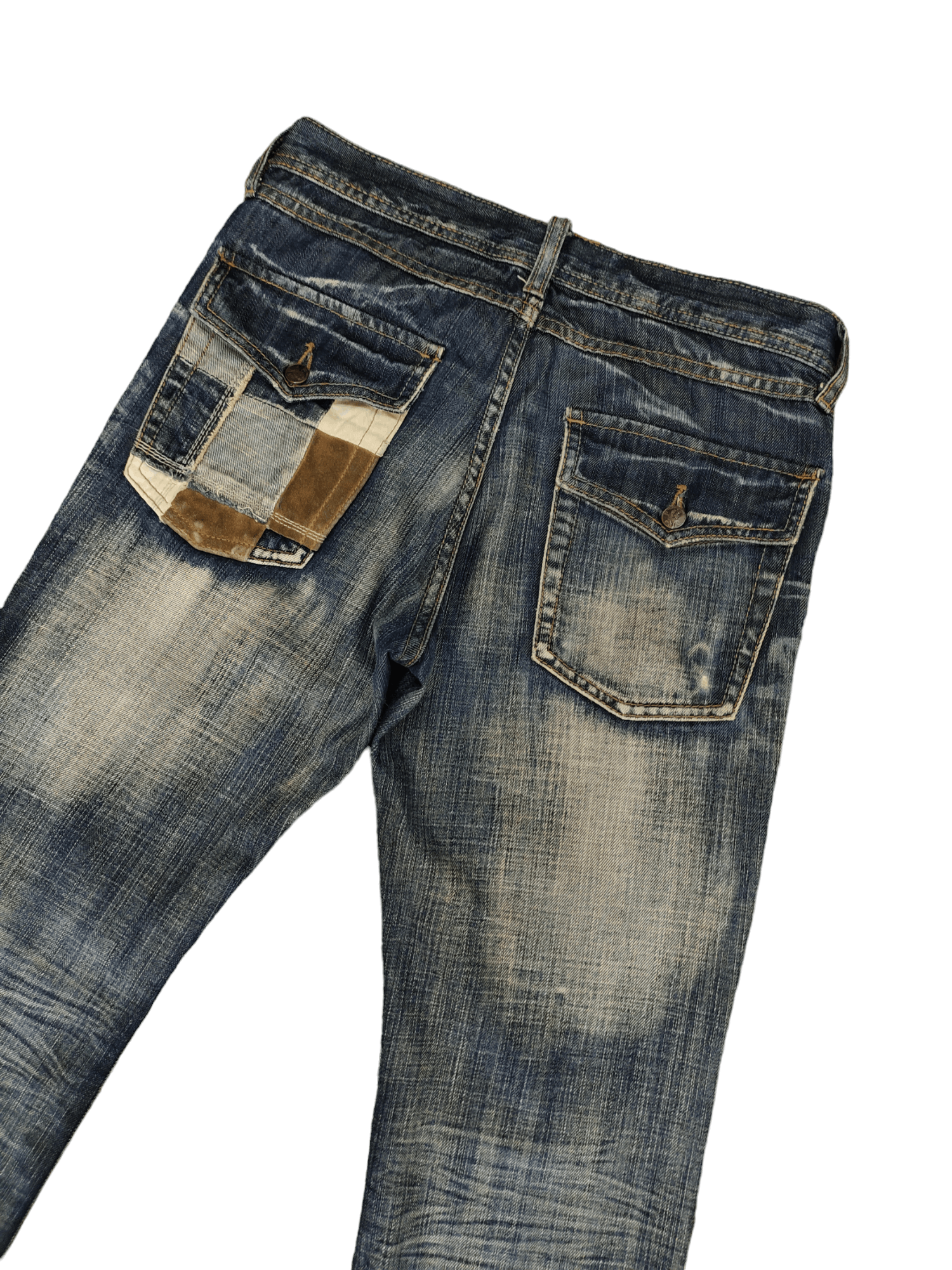 If Six Was Nine Flare Jean Different Rupert Leather Patchwork Pocket Bootcut Size US 30 / EU 46 - 5 Thumbnail