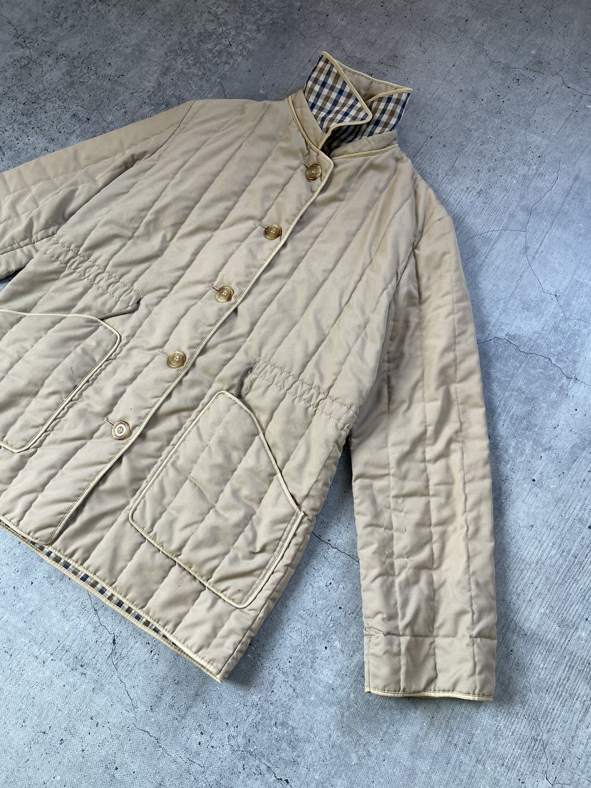 Aquascutum × Vintage 🔥 VTG 🔥 Aquascutum Quilted York Club Checkered Jacket Size US L / EU 52-54 / 3 - 4 Thumbnail