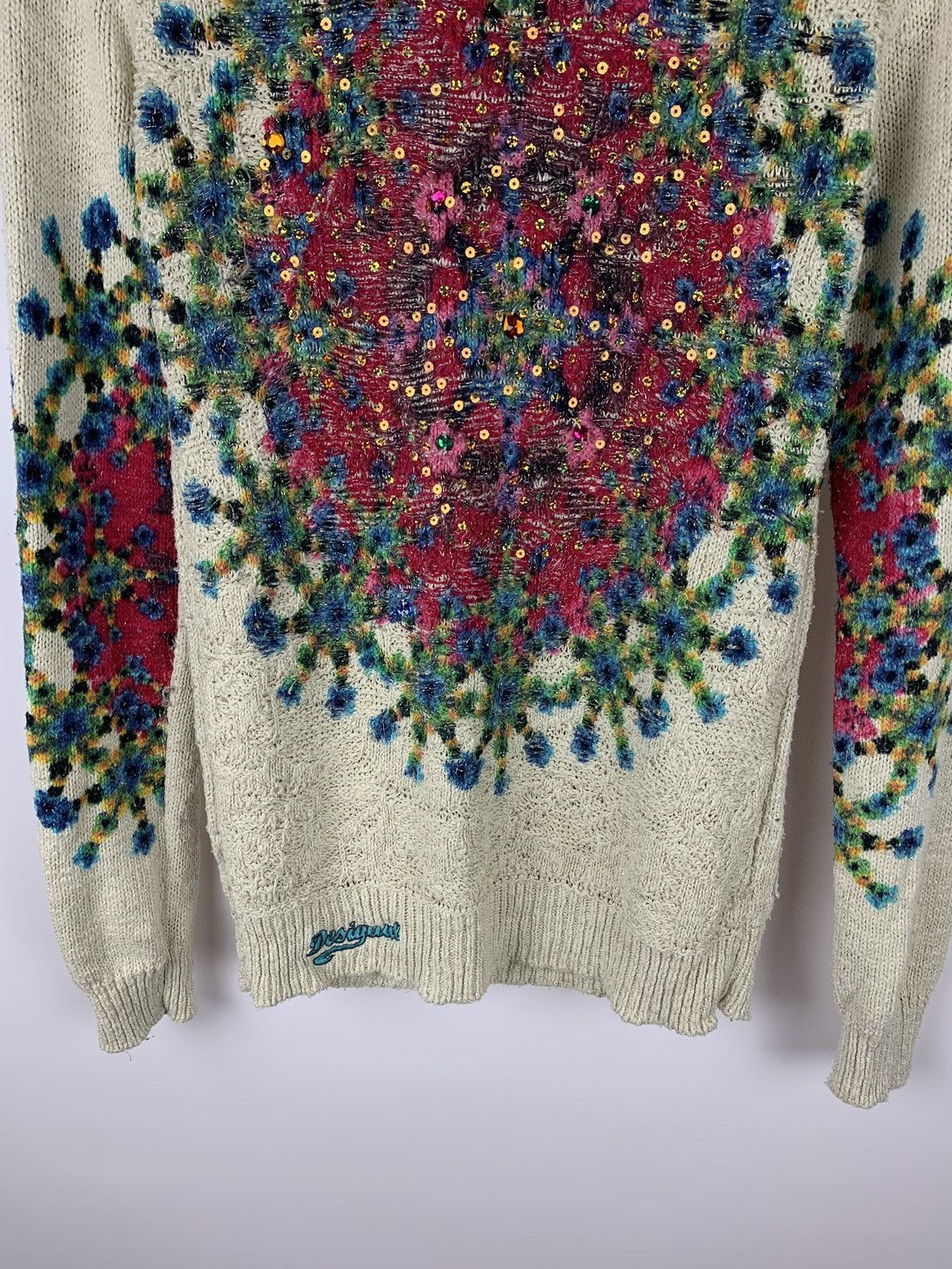 Desigual Desigual Ladies Knit Jumper Sweater Size M Floral Y2K Top Size M / US 6-8 / IT 42-44 - 3 Thumbnail