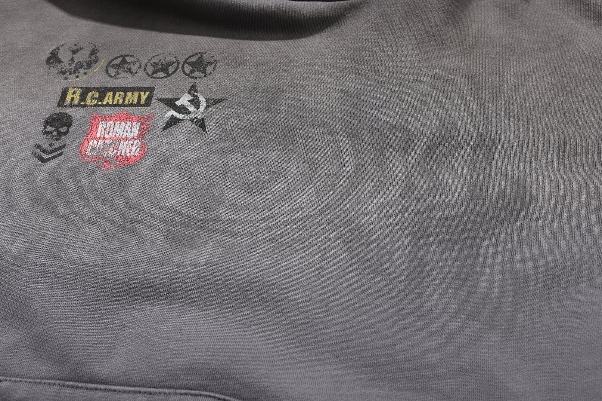 Japanese Brand Japanese Brand Vintage Faded Grey War Hoodie size S Size US M / EU 48-50 / 2 - 4 Thumbnail