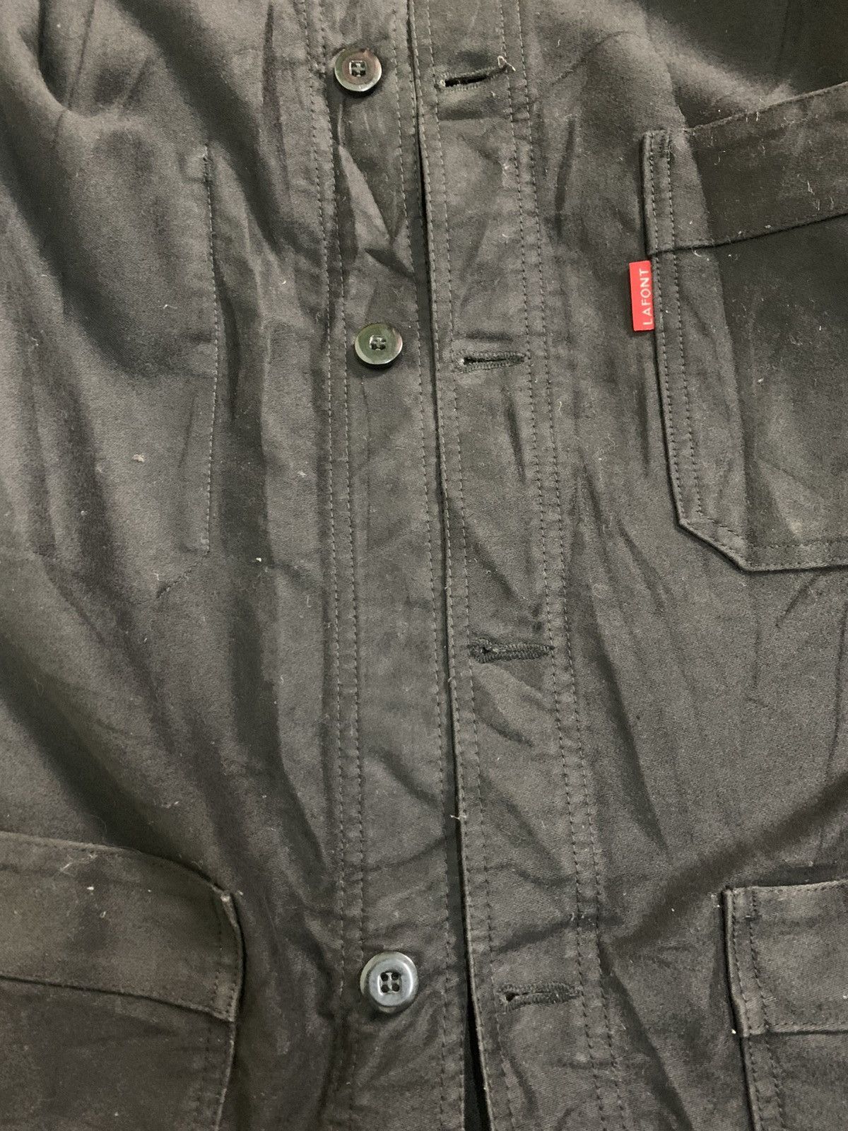 Other Rare Vintage Adolphe Lafont Black Moleskin Chore Jacket Size US L / EU 52-54 / 3 - 7 Thumbnail