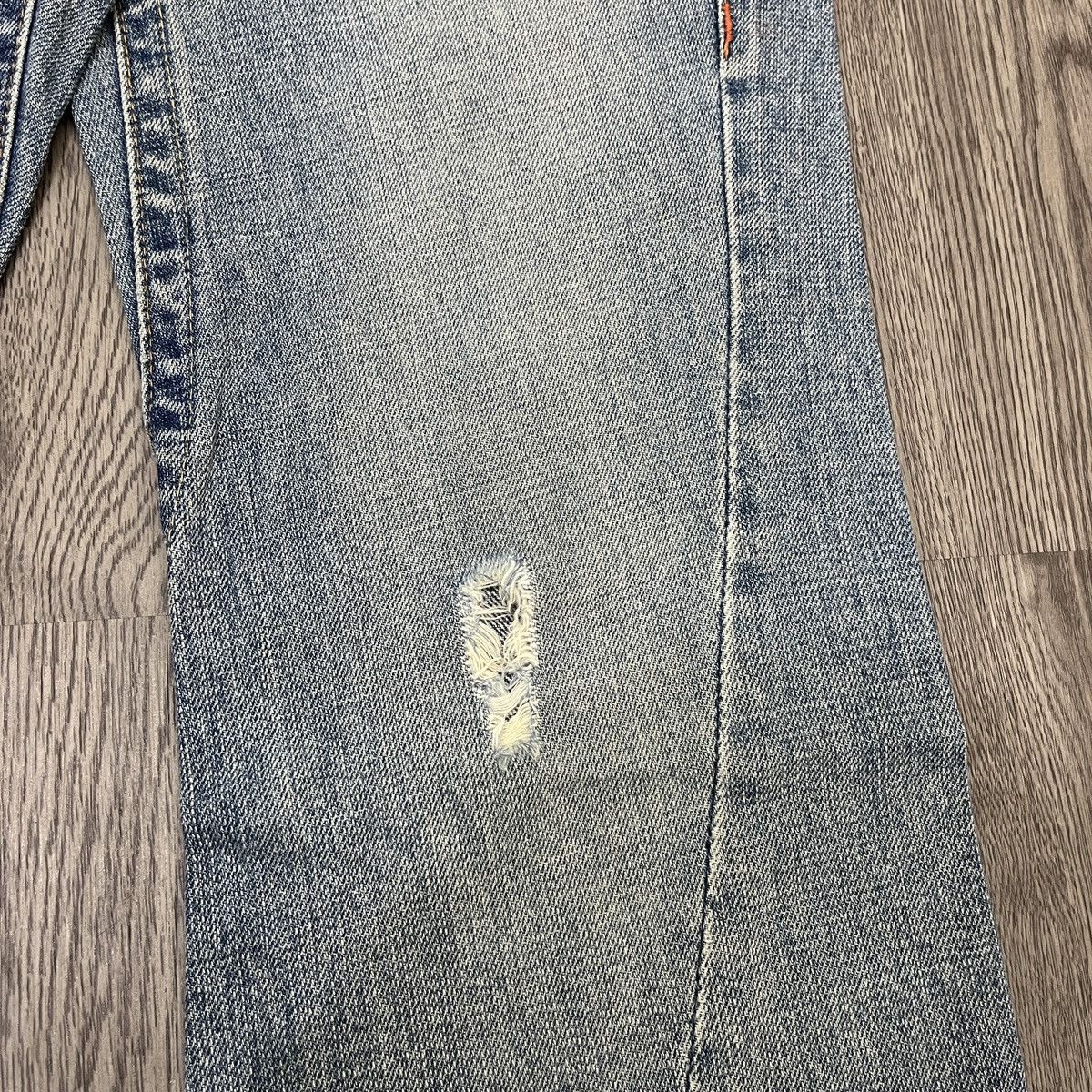 Japanese Brand Unknow - Flared Non-Alignmend Faded Denim ifsix Lgb Style Size US 29 - 8 Thumbnail