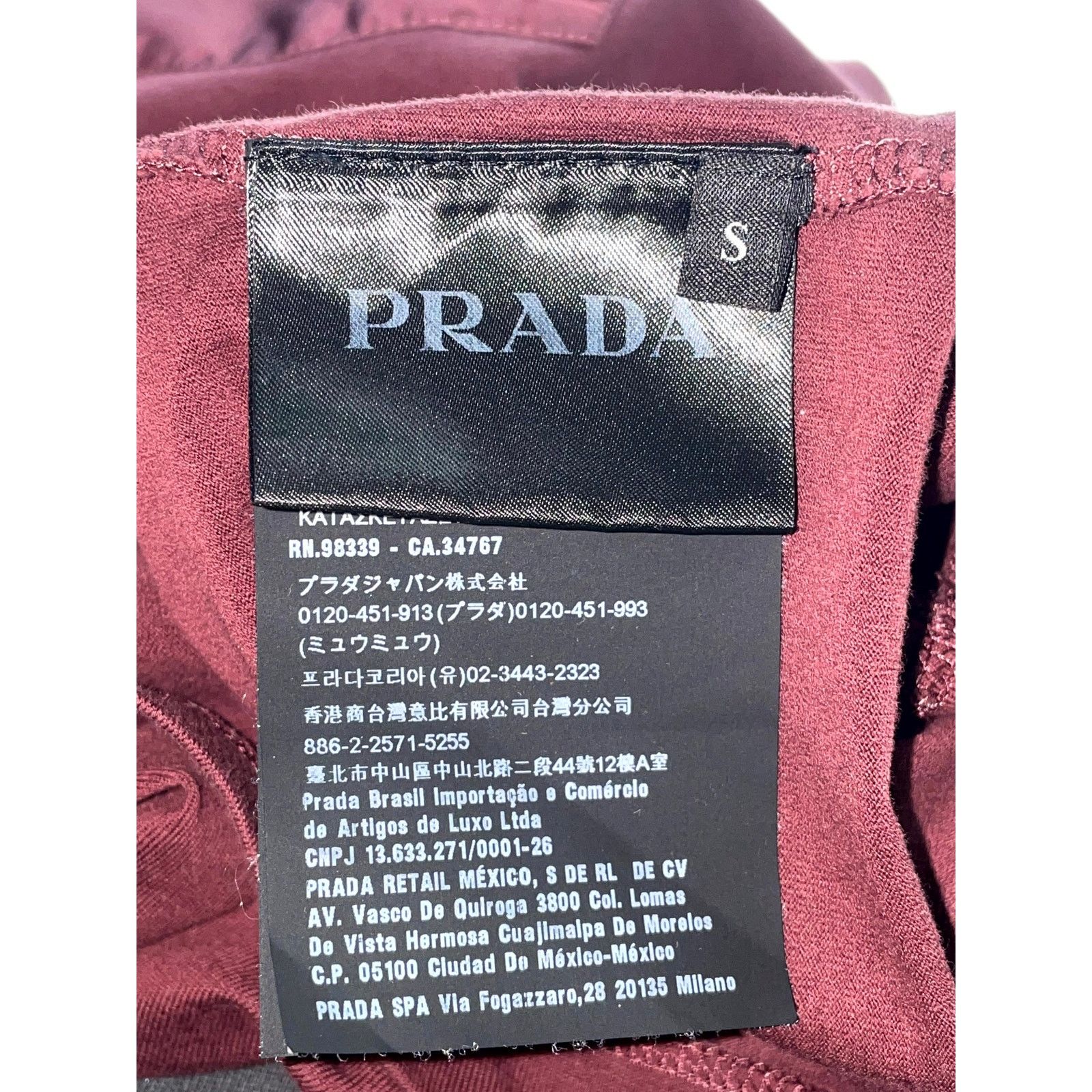 Prada Prada Logo Maroon Tee Size US S / EU 44-46 / 1 - 4 Thumbnail