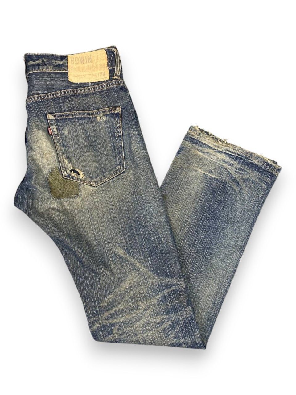 Edwin vintage edwin xv distressed reworked denim nice design Size US 35 - 1 Thumbnail