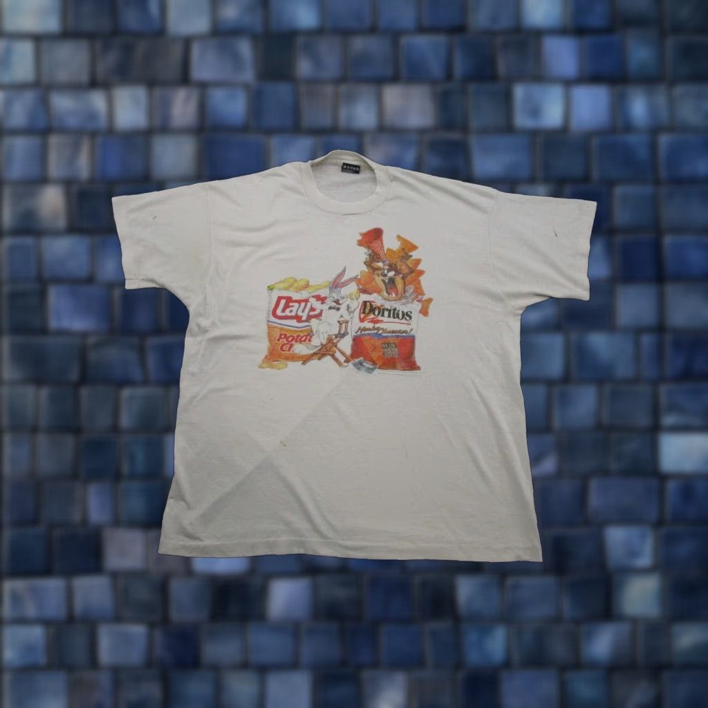 Fruit Of The Loom VTG 90s Looney Tunes Taz Bugs Bunny Doritos Lays Single Stitch SZ XL READ Size US XL / EU 56 / 4 - 1 Thumbnail