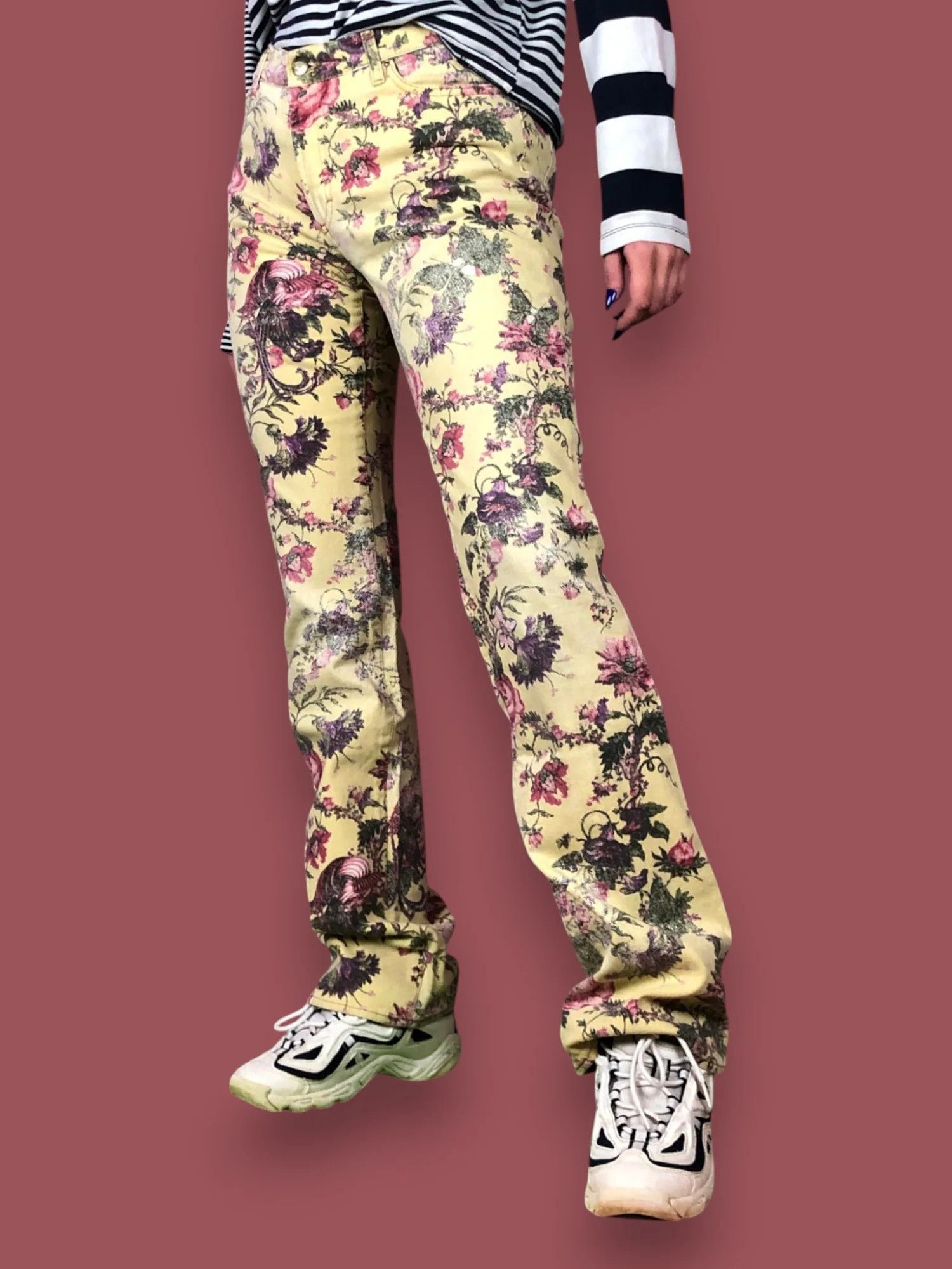 Just Cavalli Y2K Just Cavalli Vintage Women's Floral Jeans - 28 Size 28" / US 6 / IT 42 - 1 Thumbnail