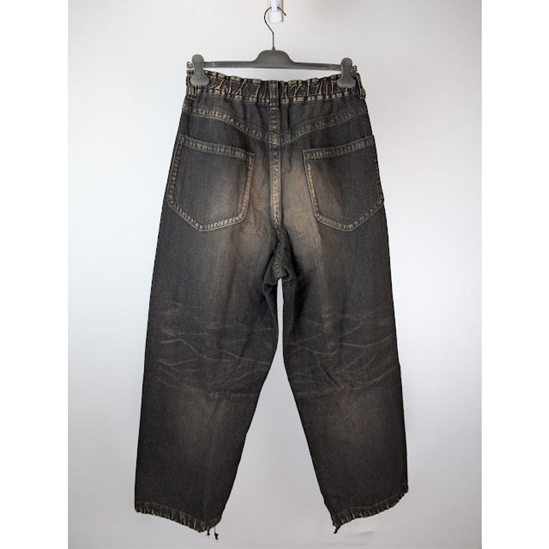 Maison MIHARA YASUHIRO o1rshd1 Amateur Sewn Wide Denim Jeans in Black Size US 32 / EU 48 - 18 Thumbnail