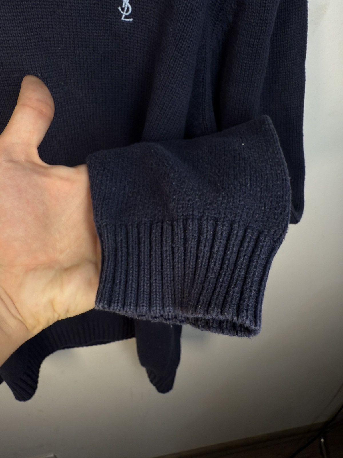 Yves Saint Laurent Navy YSL Sweater Knit Vintage Sweatshirt y2k crewneck Size US S / EU 44-46 / 1 - 8 Thumbnail