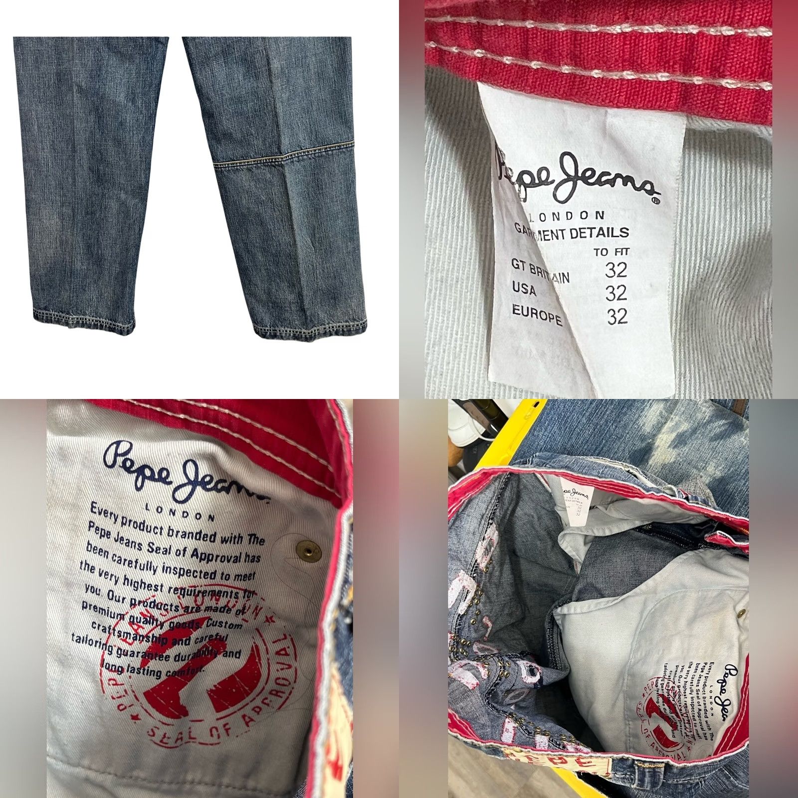 Pepe Jeans VINTAGE Pepe Jeans London Men's 32x32 Beaded Embroidered Baggy 90’s RARE Size US 32 / EU 48 - 8 Thumbnail