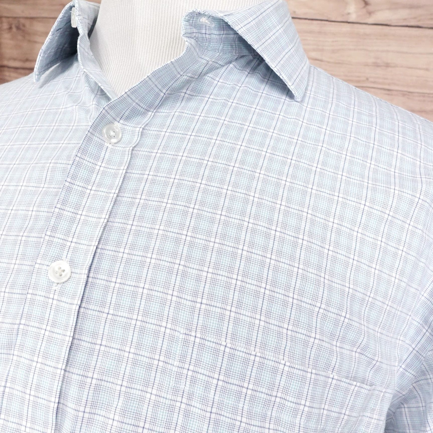 Tasso Elba Tasso Elba Men's Dress Shirt 2XL Long Sleeve Plaid Cotton Non-Iron Business Casual Blue Size US XXL / EU 58 / 5 - 2 Thumbnail