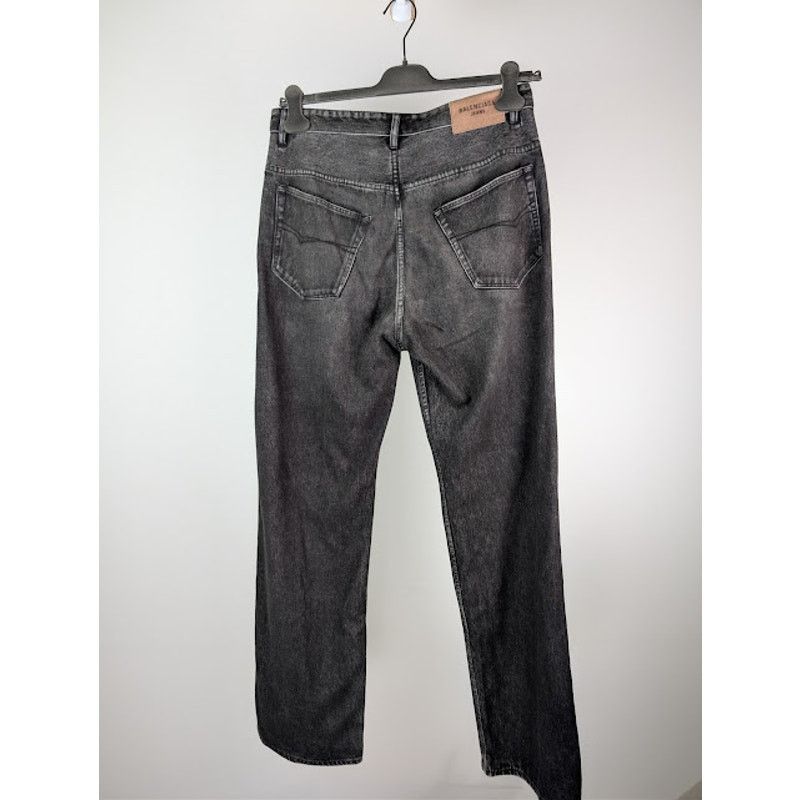 Balenciaga o1rshd1 Trompe L'oeil Fleece Denim Pants in Black Size US 30 / EU 46 - 12 Thumbnail