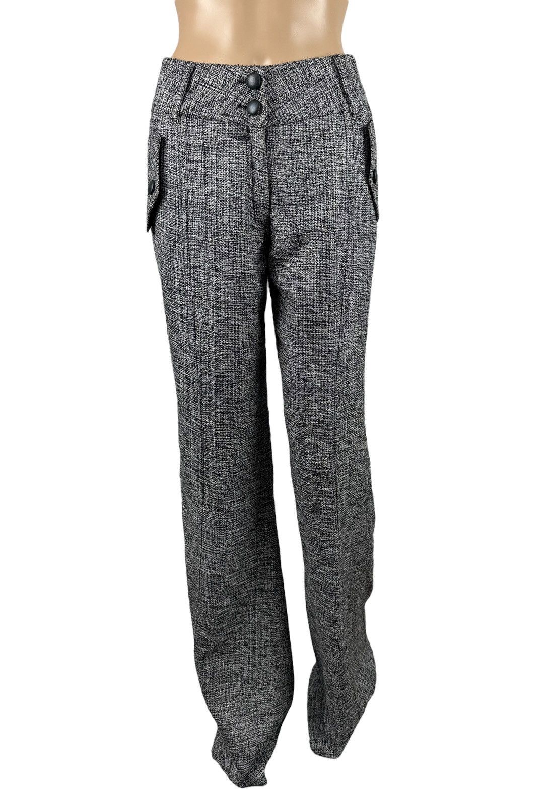 Other Tarun Tahiliani Cotton Gray Pants Bootcut Knit size M Size 28" / US 6 / IT 42 - 2 Thumbnail