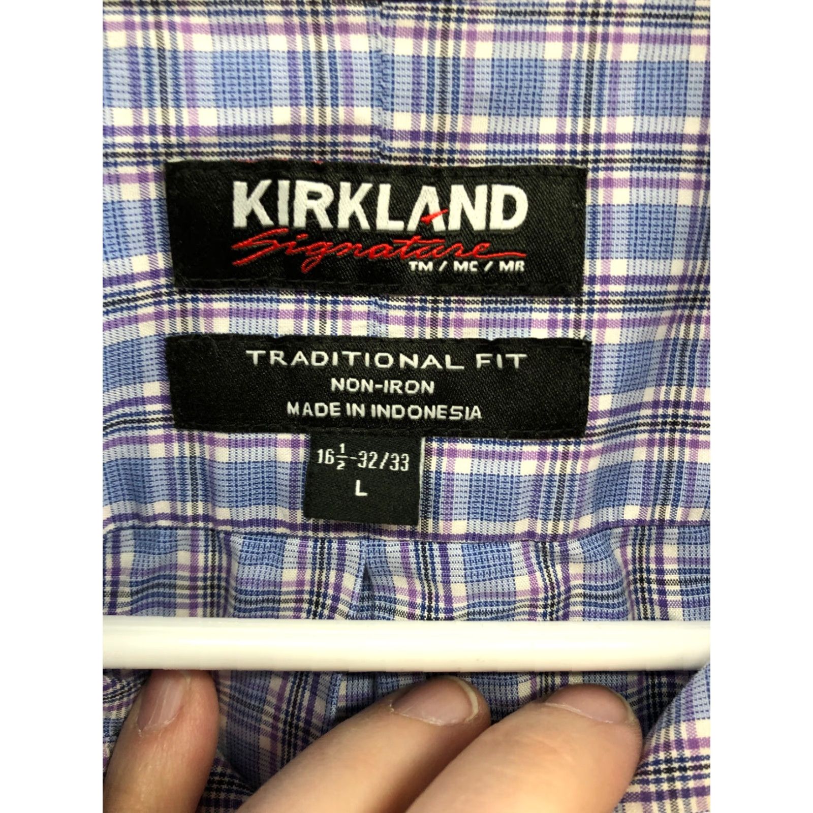 Vintage Kirkland Signature Shirt Mens Blue Plaid Long Sleeve Button-Down Collar L Size US L / EU 52-54 / 3 - 6 Thumbnail