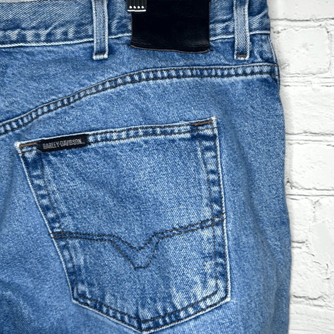 Harley Davidson Harley-Davidson Mens Jeans Straight Leg 42x30 100% Cotton Blue Big & Tall Mens Size US 42 / EU 58 - 6 Thumbnail