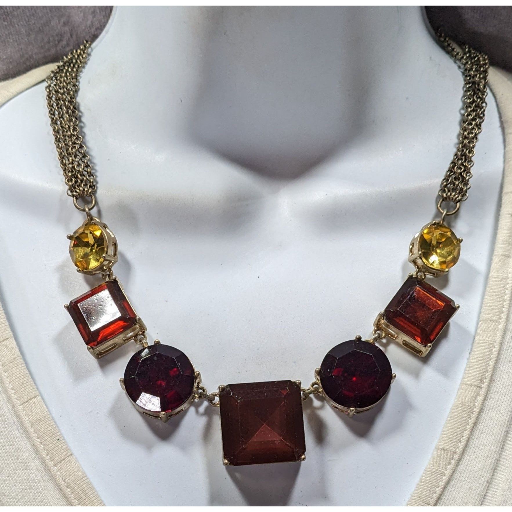 Other Vintage Lane Bryant Art Deco Style Gemmed Statement Necklace Size ONE SIZE - 2 Thumbnail