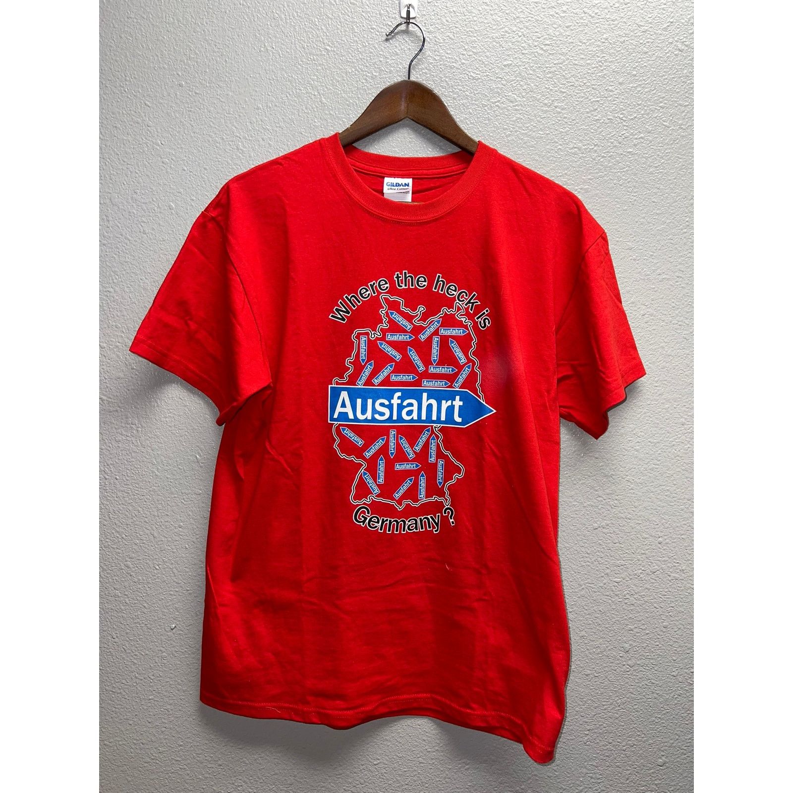 Gildan Vintage Germany Shirt Where The Heck Is Ausfahrt Exit Road M Size US M / EU 48-50 / 2 - 1 Thumbnail
