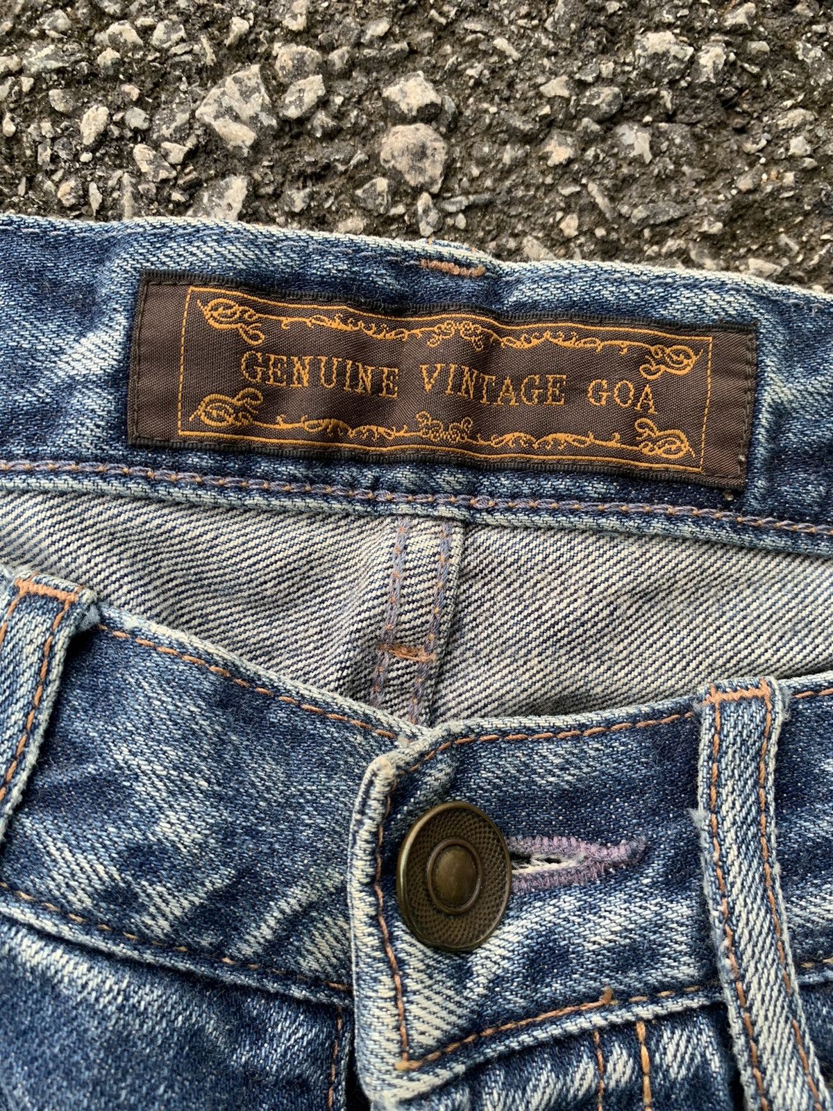 GOA GENUINE VINTAGE GOA JAPANESE SELVEDGE PUNK DISTRESSED DENIM☠️ Size US 30 / EU 46 - 11 Thumbnail