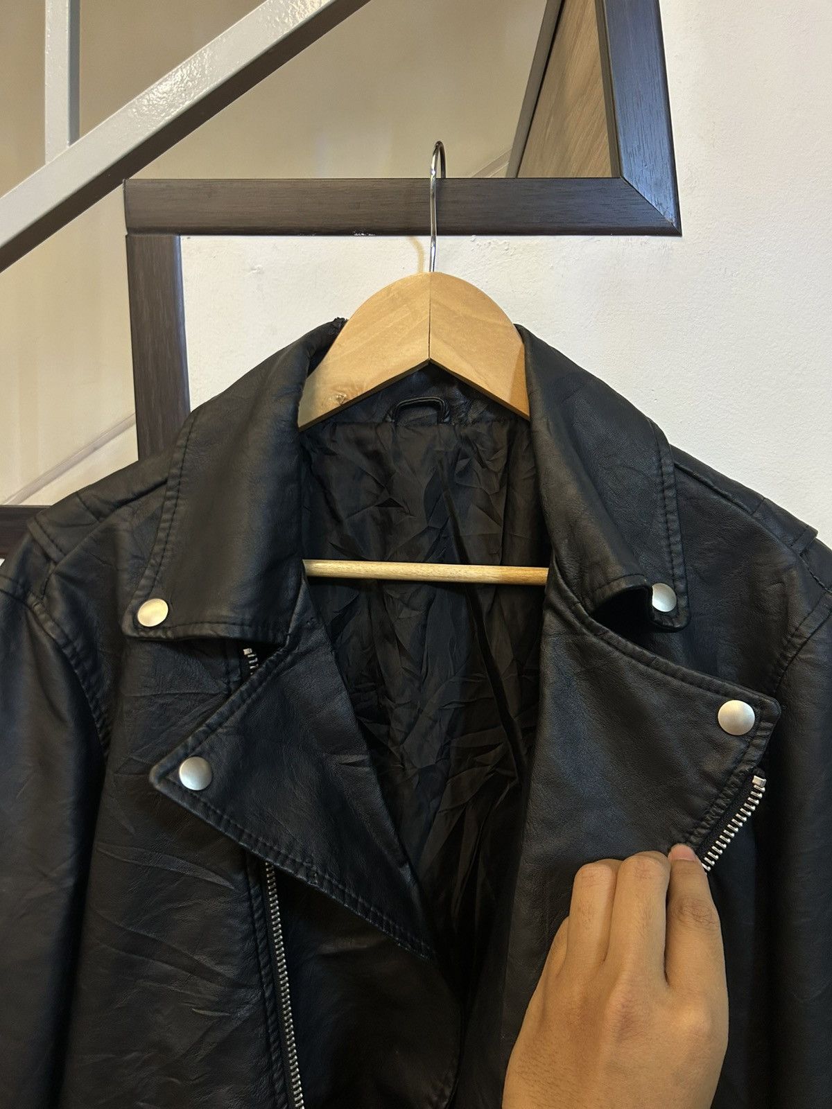 If Six Was Nine 🧥 SPAO Leather Double Rider Biker Jacket Size US L / EU 52-54 / 3 - 6 Thumbnail