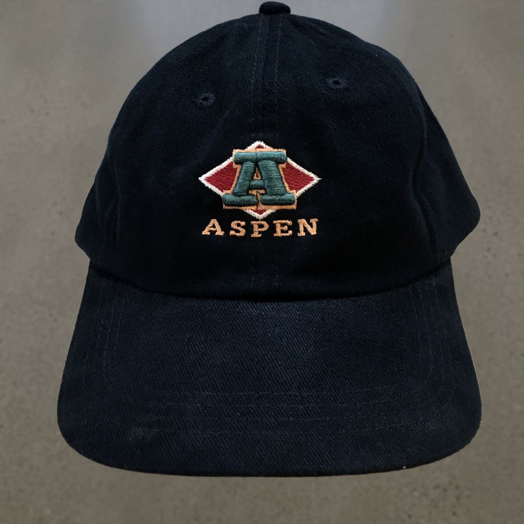 Vintage Ahead Aspen Baseball Cap Mens Black OS Adjustable Curved Brim Embroidered Logo Size ONE SIZE - 1 Thumbnail