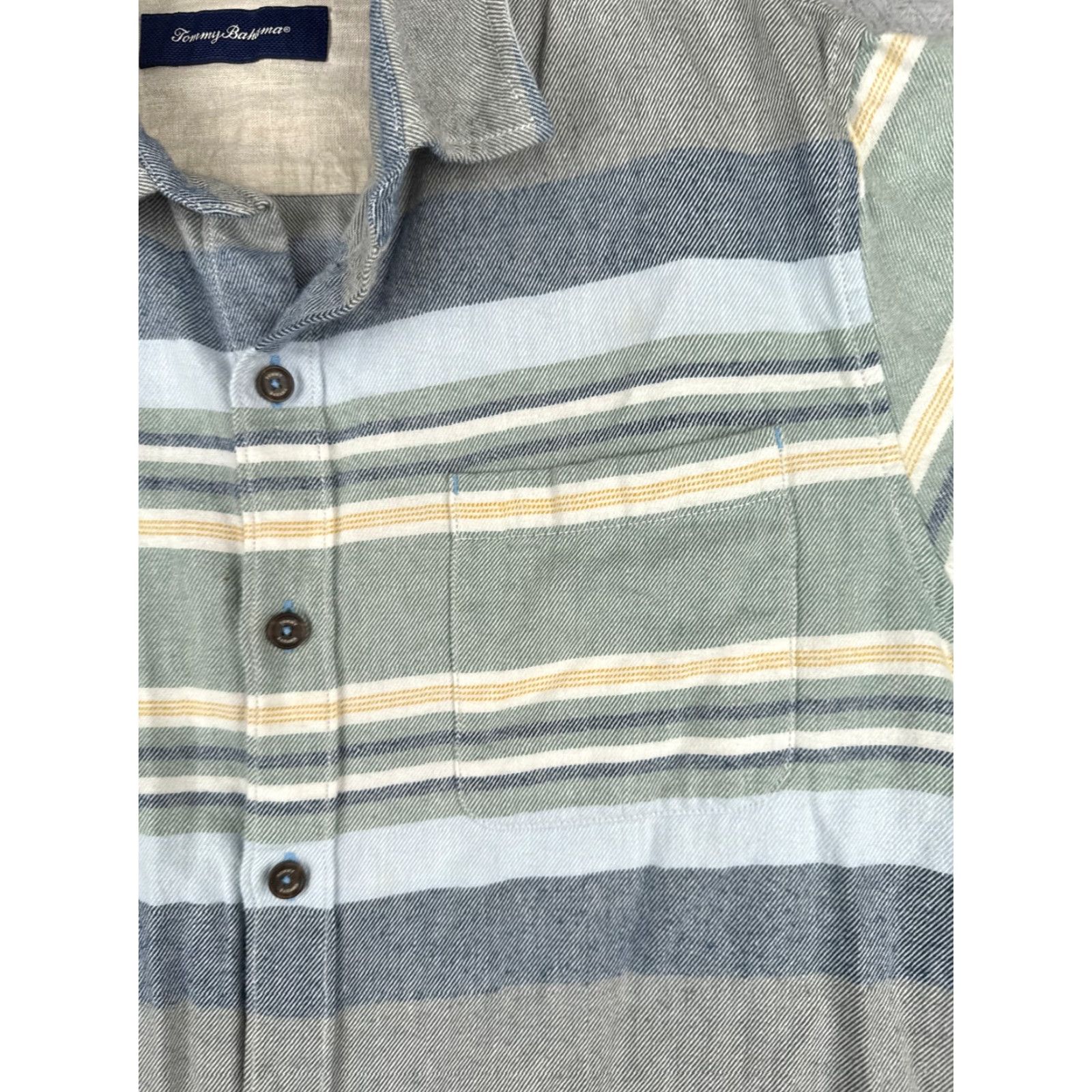Tommy Bahama Tommy Bahama Shirt Men Medium Gray Blue Stripe Long Sleeve Button-Up Casual, Travel, Resort, Aloha, Beach, Hawaiian Pattern D 0 Size US M / EU 48-50 / 2 - 6 Thumbnail