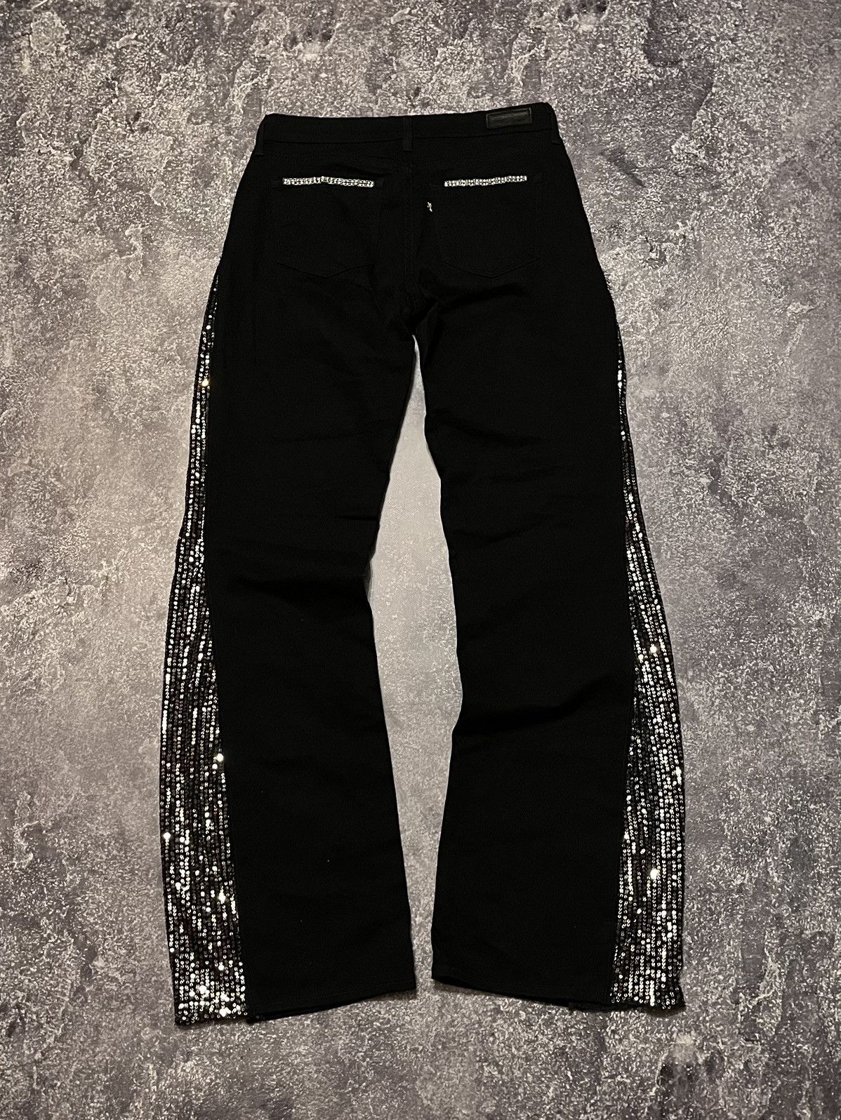 Pre-owned If Six Was Nine X Le Grande Bleu L G B Vintage Rework If Six Was Nine Style Levi's Flared Jeans Y2k In Black