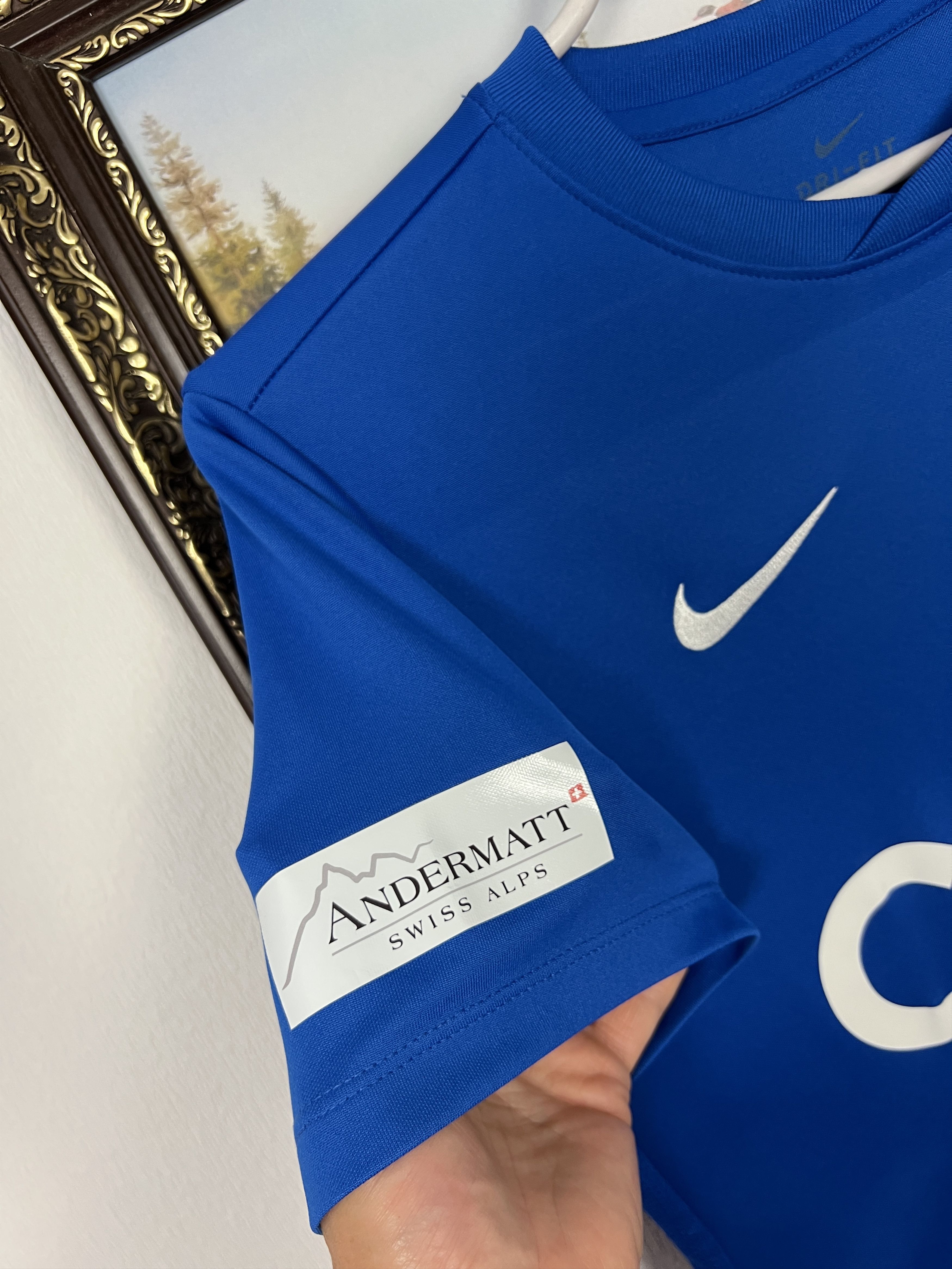 Nike Luzern 2017 Home Nike #5 Player Issue Soccer Blue Shirt Size US M / EU 48-50 / 2 - 5 Thumbnail