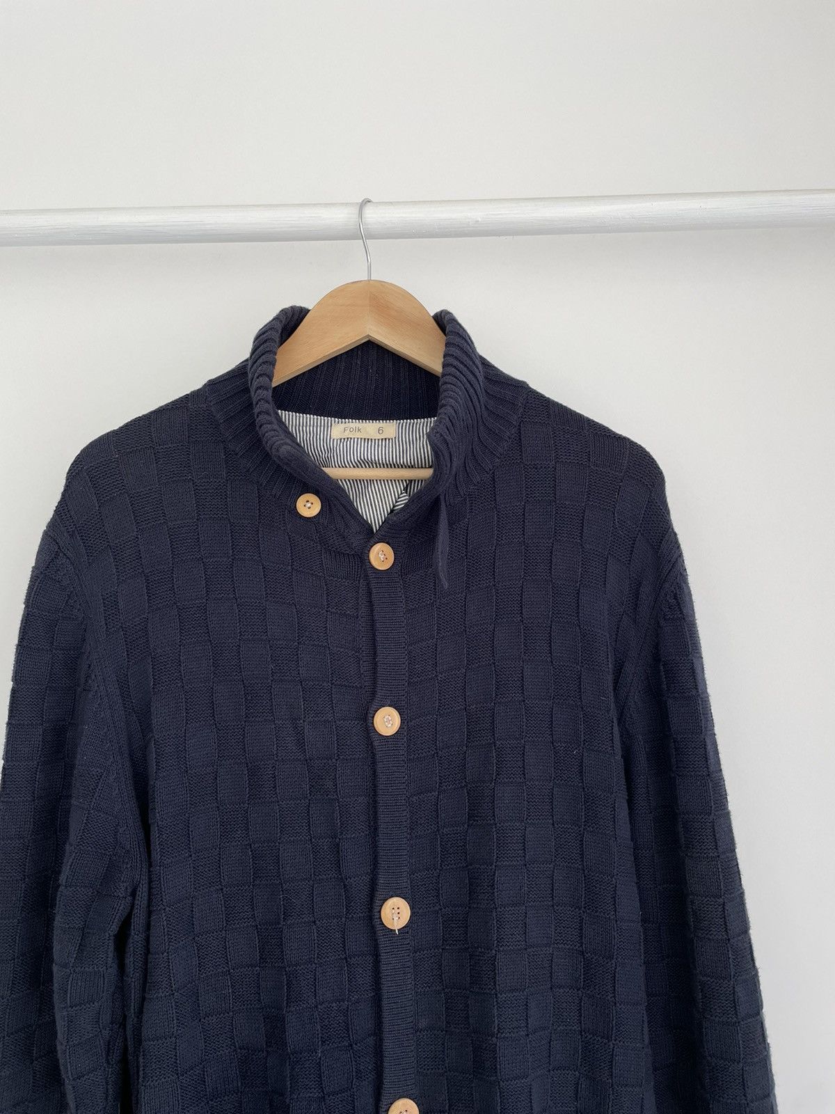 Folk FOLK Merino Wool Cotton Ckeck Cardigan Size 6 Size US XXL / EU 58 / 5 - 3 Thumbnail